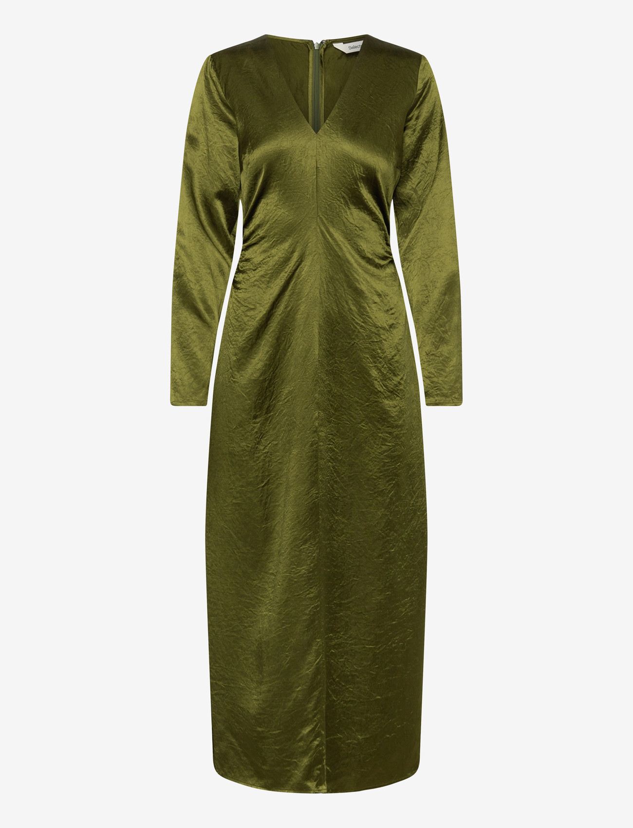 Selected - SLFSELENE SLIM LS ANKLE DRESS EX - festkjoler - avocado - 0