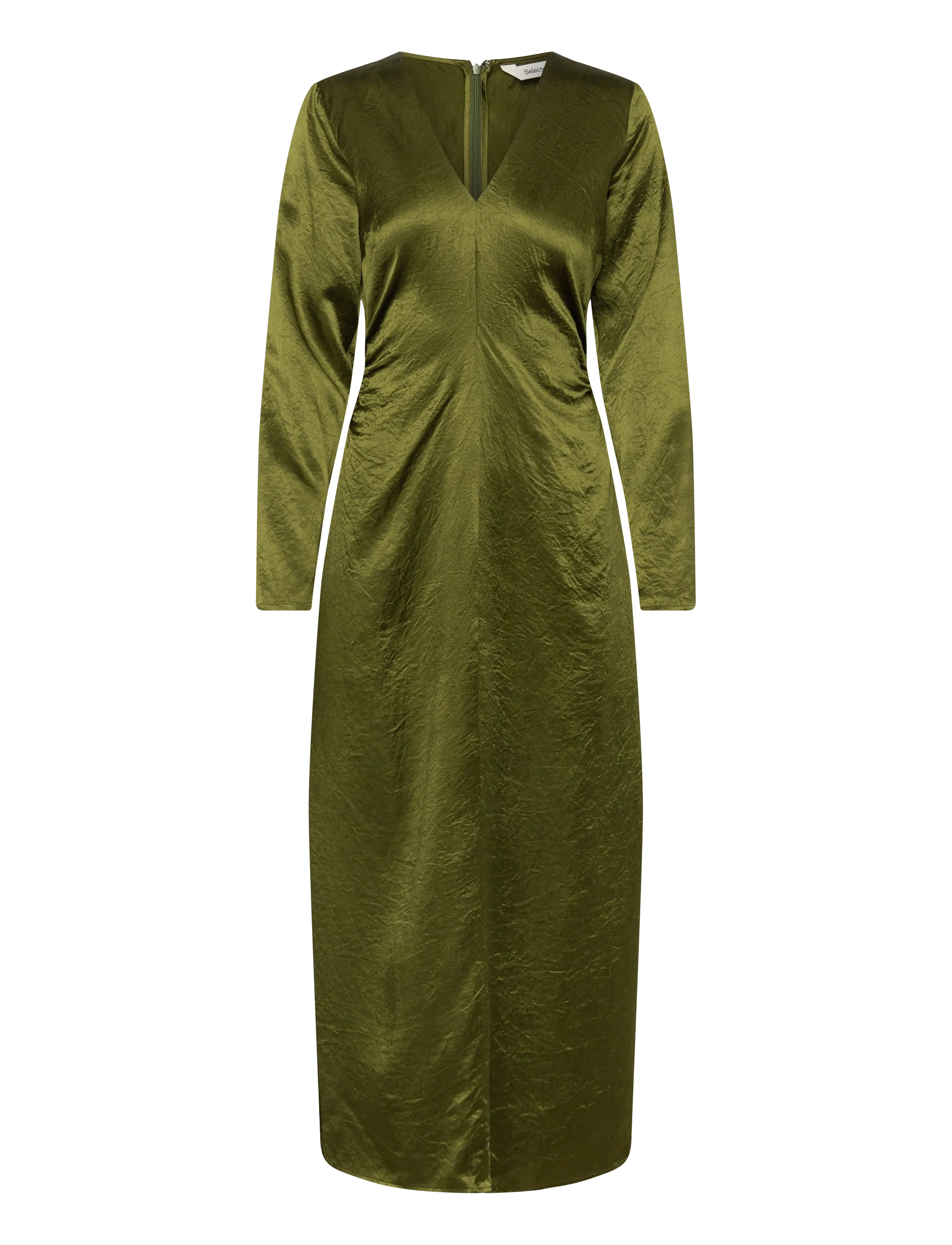 Selected SLFSELENE SLIM LS ANKLE DRESS EX - Tøj - AVOCADO / green