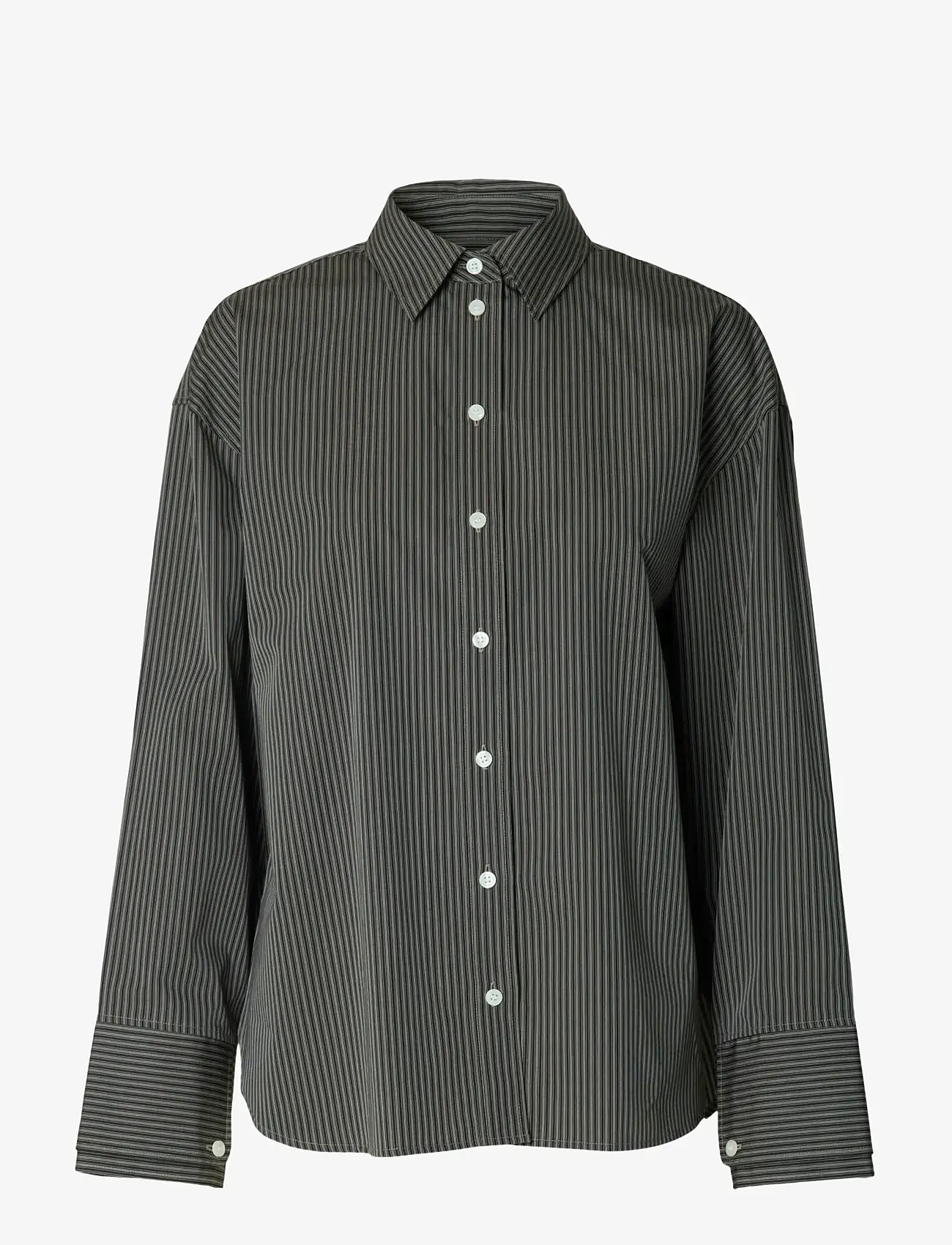 Selected - SLFDAN LS OVERSIZED SHIRT EX - long-sleeved shirts - chocolate torte - 1