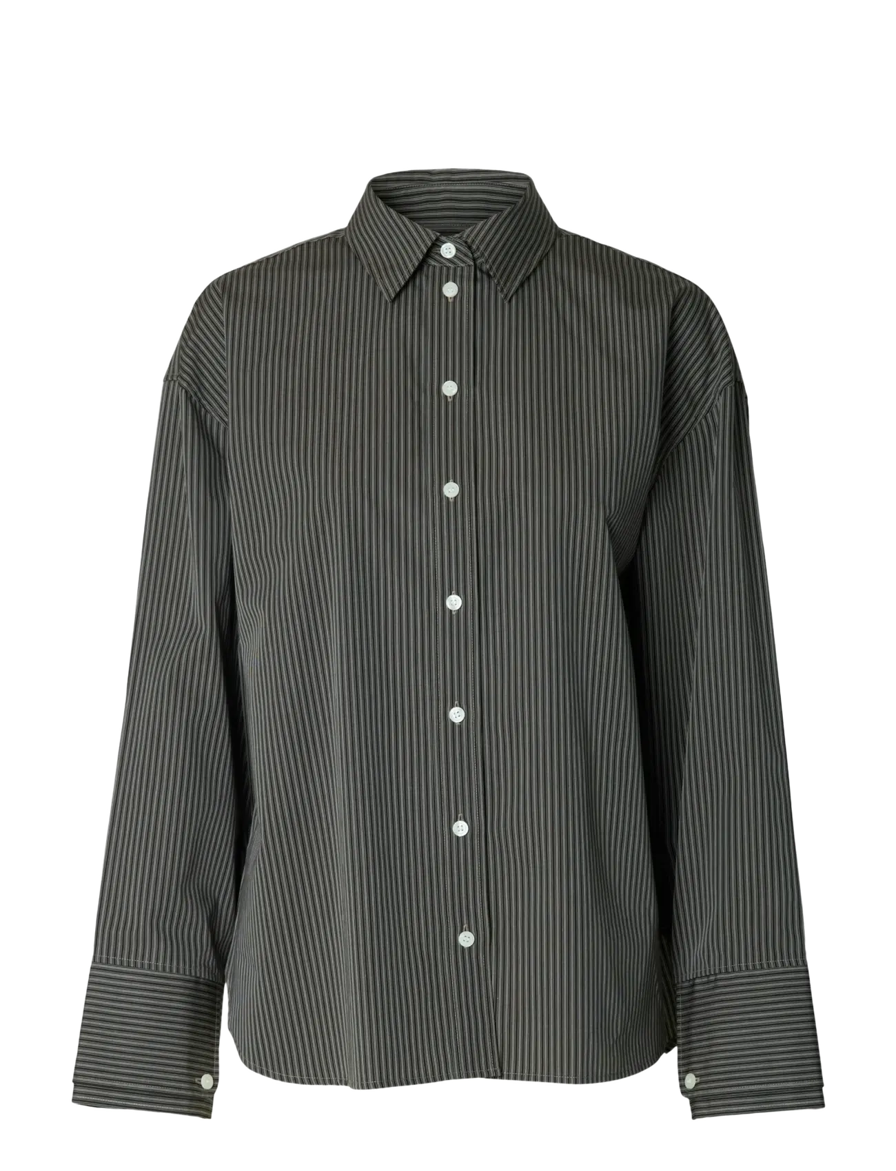 SLFDAN LS OVERSIZED SHIRT EX - CHOCOLATE TORTE