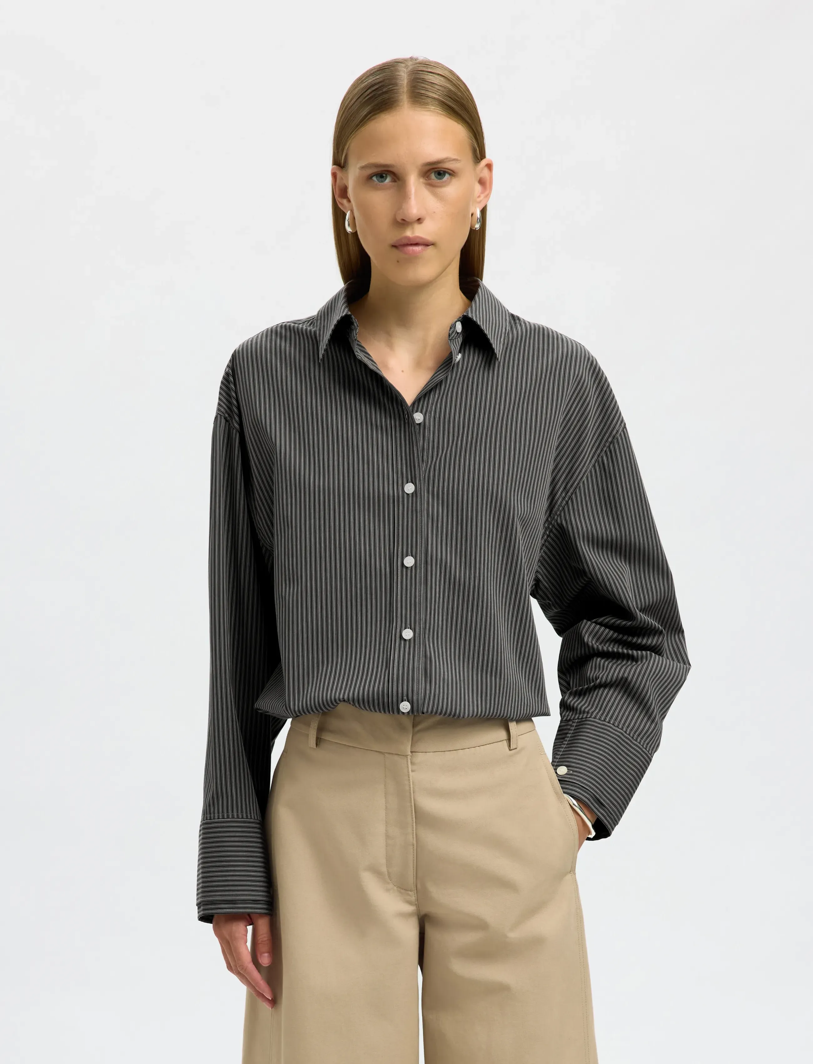 Selected SLFDAN LS OVERSIZED SHIRT EX - Hemden - CHOCOLATE TORTE / brown