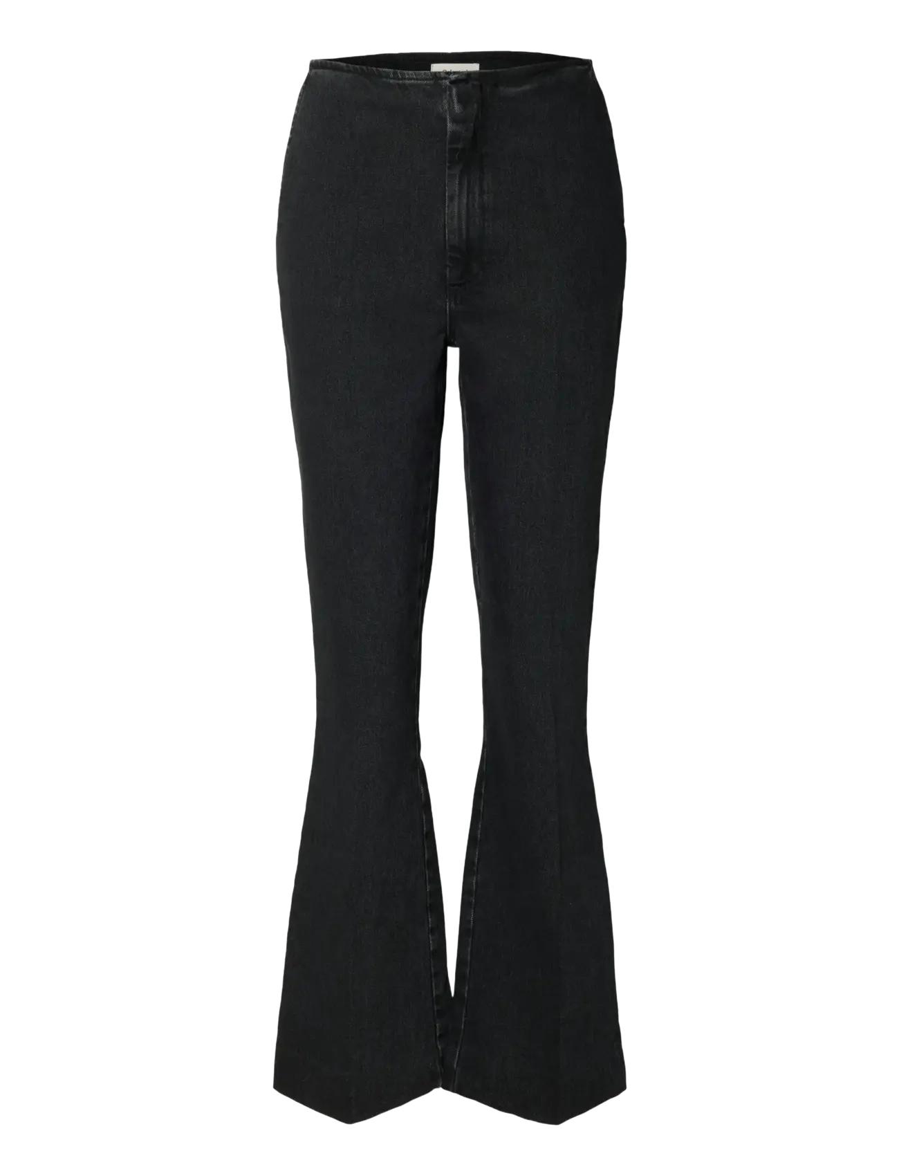 Selected SLFJULIE-KORI HW FLARED JEANS EX - Flared jeans - BLACK DENIM / black
