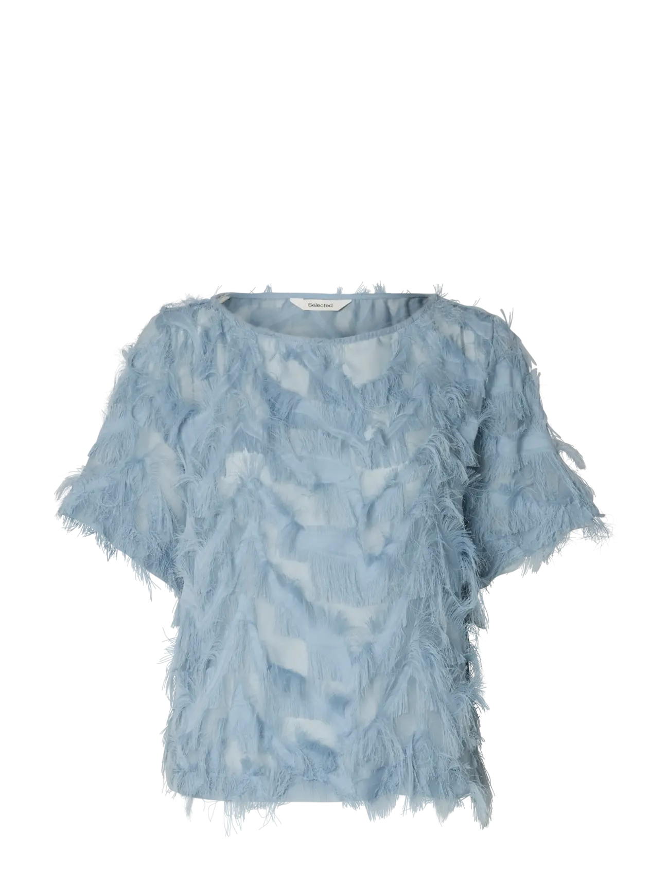 Selected SLFMYLINE SS BOAT NECK TOP B - Selected - DUSTY BLUE / blue