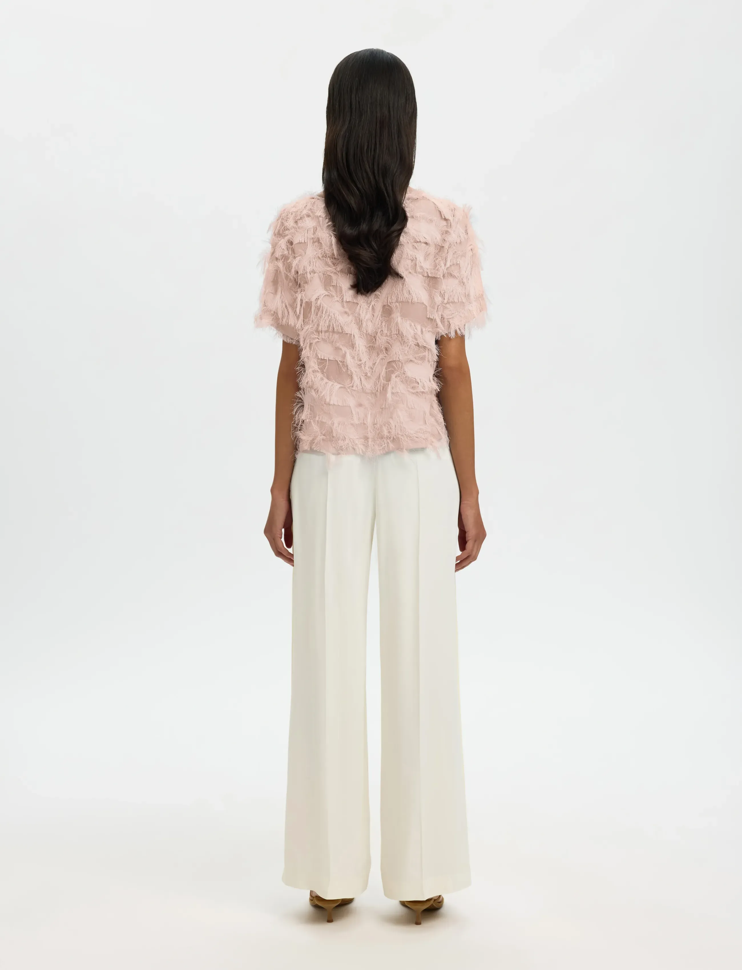 Selected - SLFMYLINE SS BOAT NECK TOP B - blouses à manches courtes - pale dogwood - 2