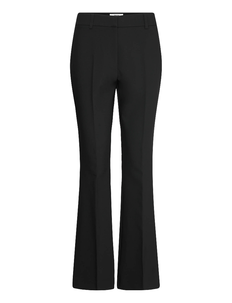 Selected - SLFRITA MW SLIM FLARED PANT FD - utsvängda byxor - black - 1