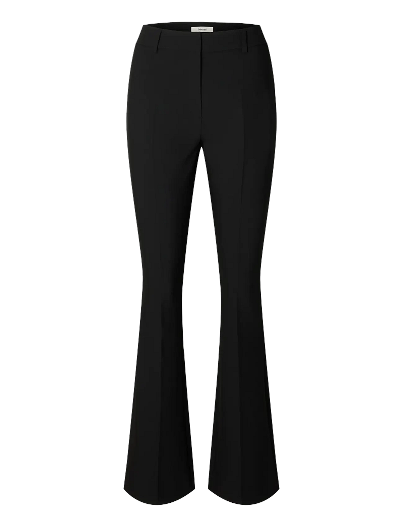 Selected - SLFRITA MW SLIM FLARED PANT FD - flared broeken - black - 1