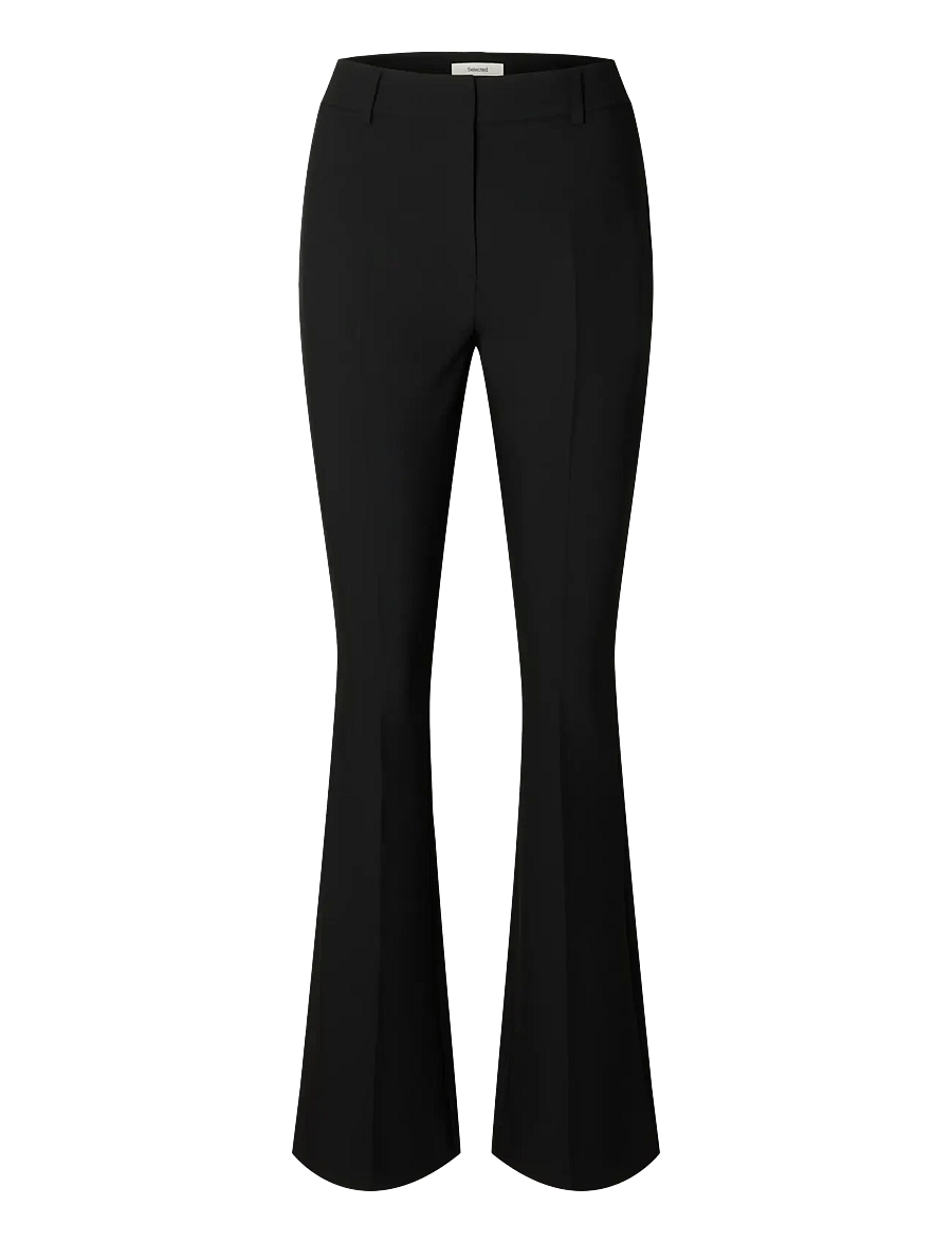 Selected - SLFRITA MW SLIM FLARED PANT FD - flare bukser - black - 1