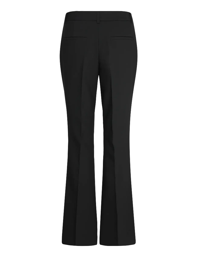 Selected - SLFRITA MW SLIM FLARED PANT FD - utsvängda byxor - black - 2