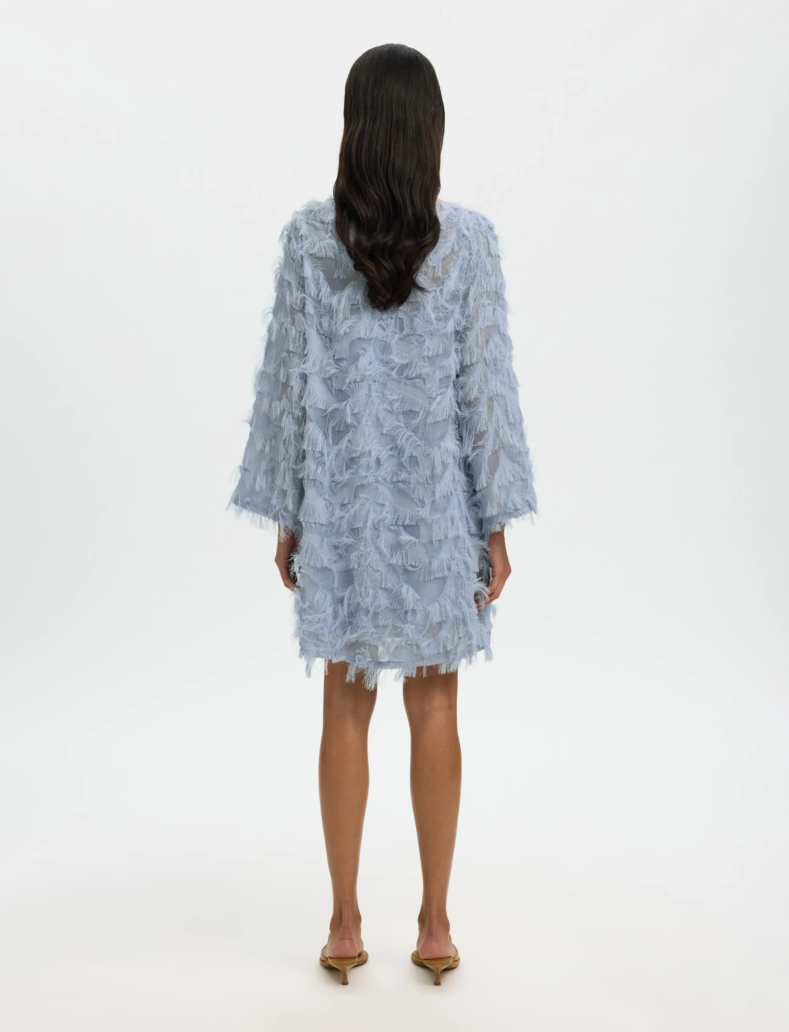 Selected - SLFMYLINE RELAXED LS BOAT NECK DRESS B - robes de fête - dusty blue - 2
