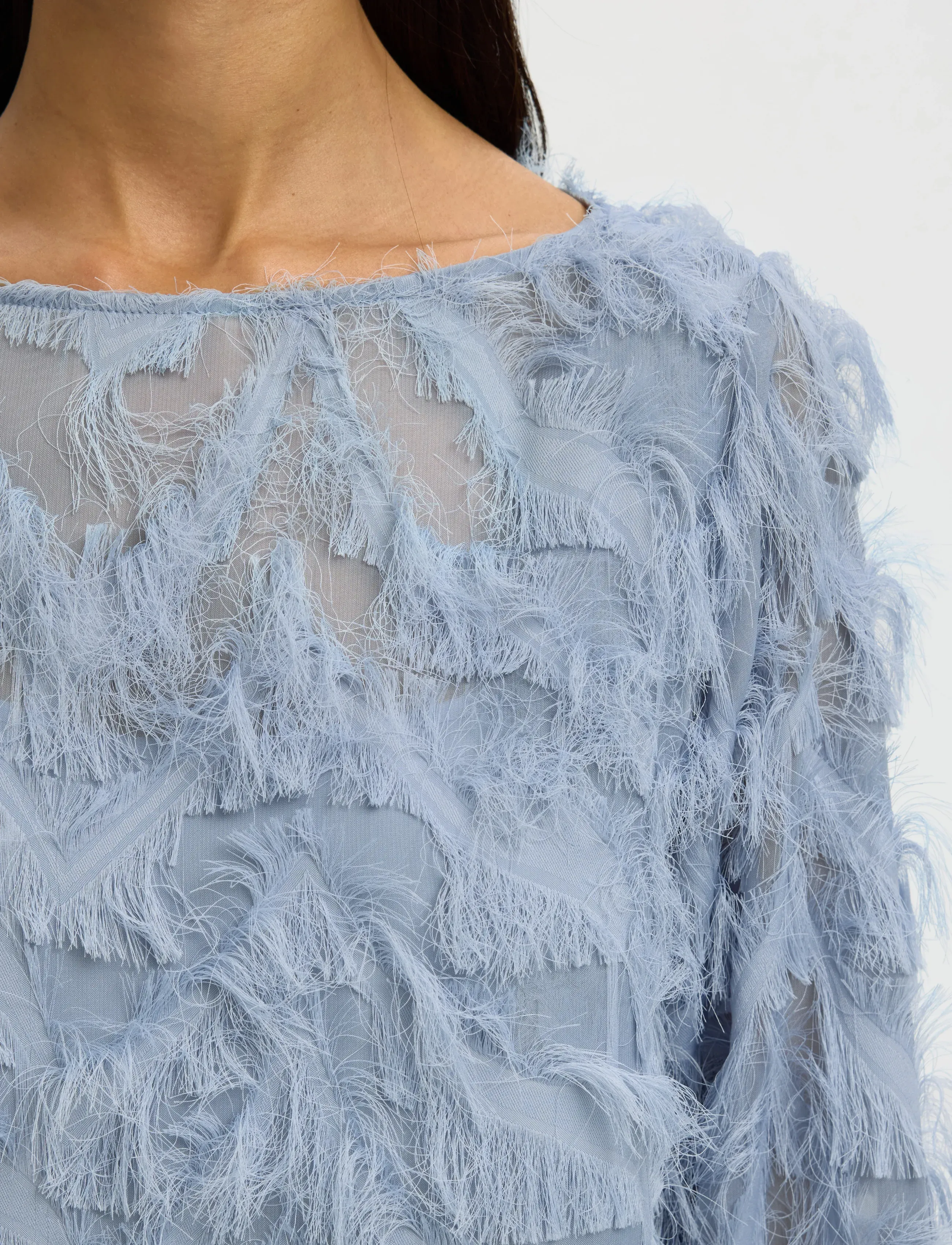 Selected - SLFMYLINE RELAXED LS BOAT NECK DRESS B - robes de fête - dusty blue - 5