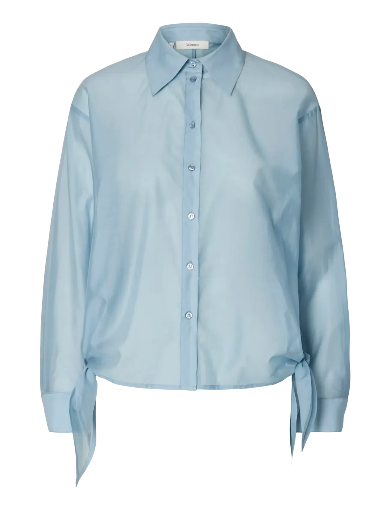 Selected SLFIRIS RELAXED LS TIE DETAIL SHIRT B - Selected - DUSTY BLUE / blue