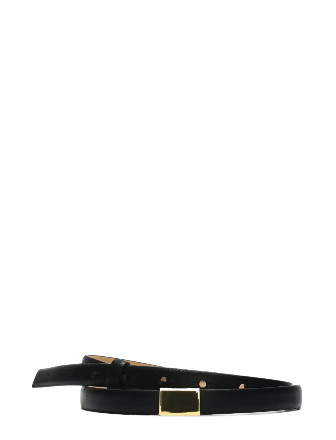 Selected SLFBABETH SLIM LEATHER BELT - Selected - BLACK / black