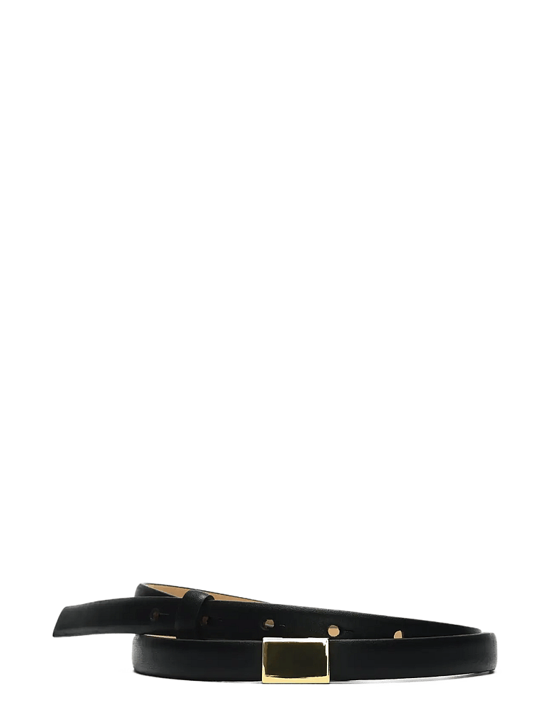 Selected - SLFBABETH SLIM LEATHER BELT - waist belts - black - 1