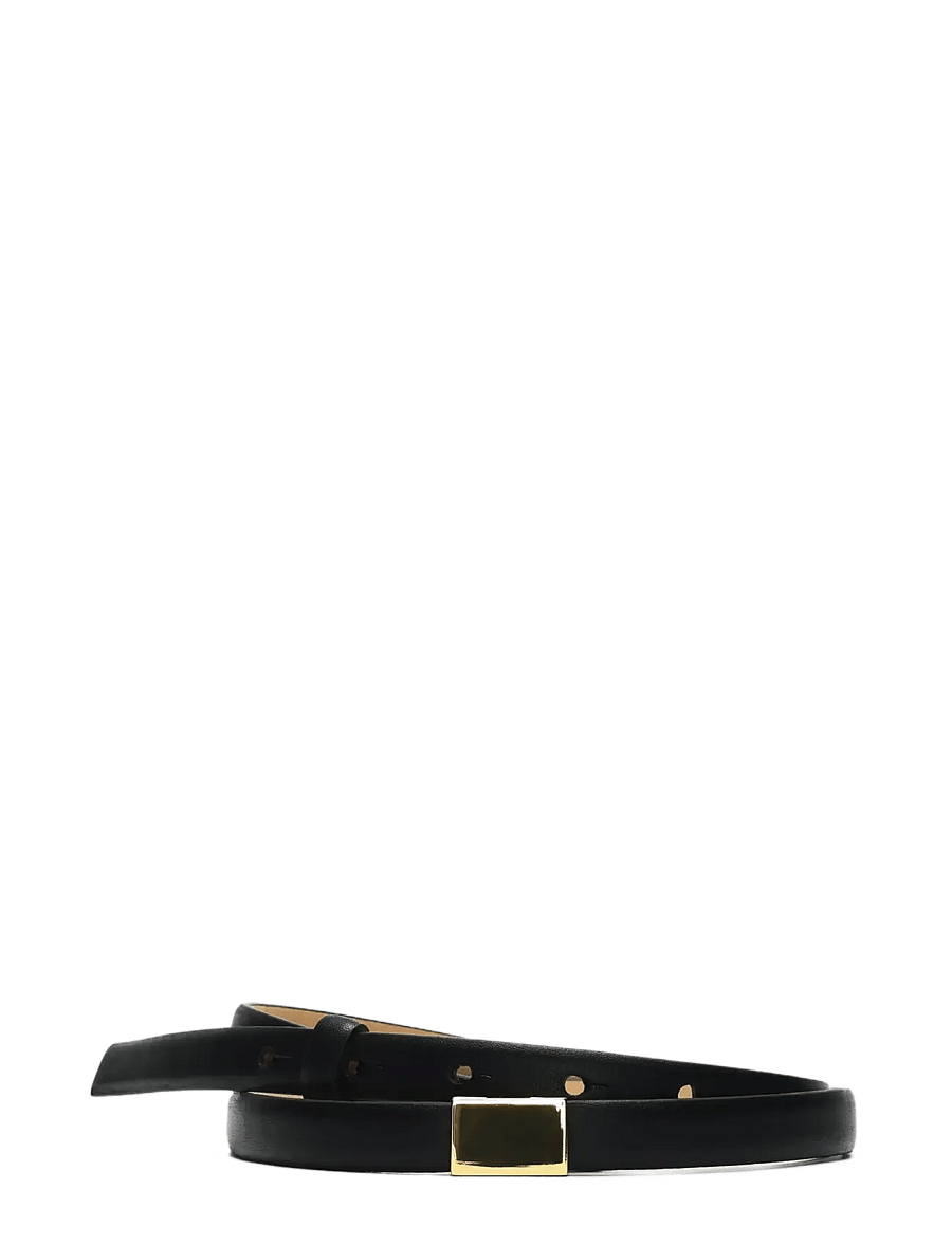 Selected - SLFBABETH SLIM LEATHER BELT - ledergürtel - black - 1