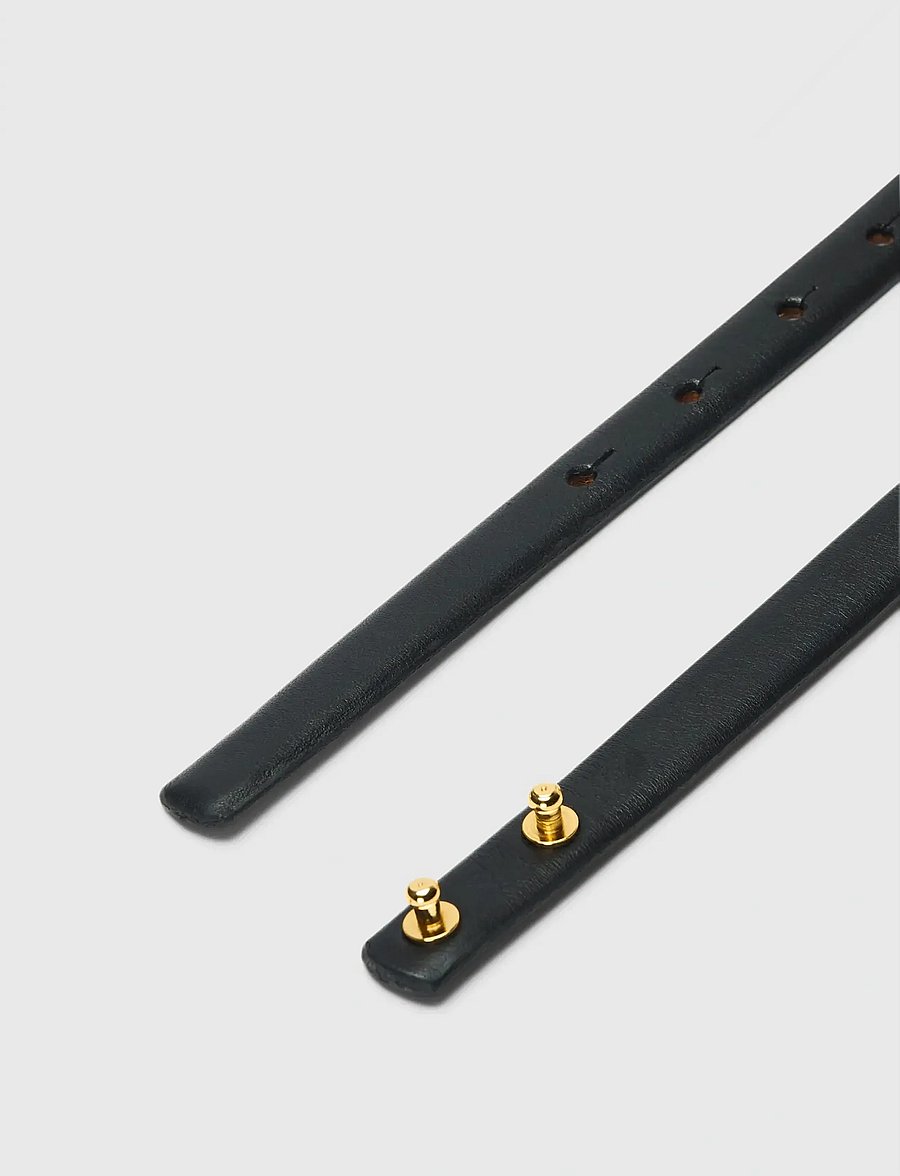 Selected - SLFBABETH SLIM LEATHER BELT - ledergürtel - black - 3