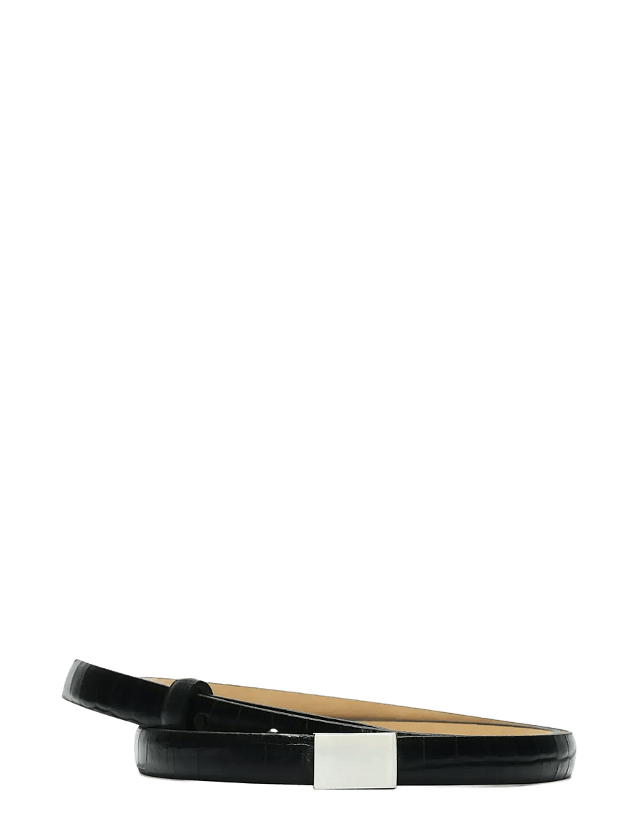 Selected - SLFBABETH SLIM LEATHER BELT - läderskärp - black - 2