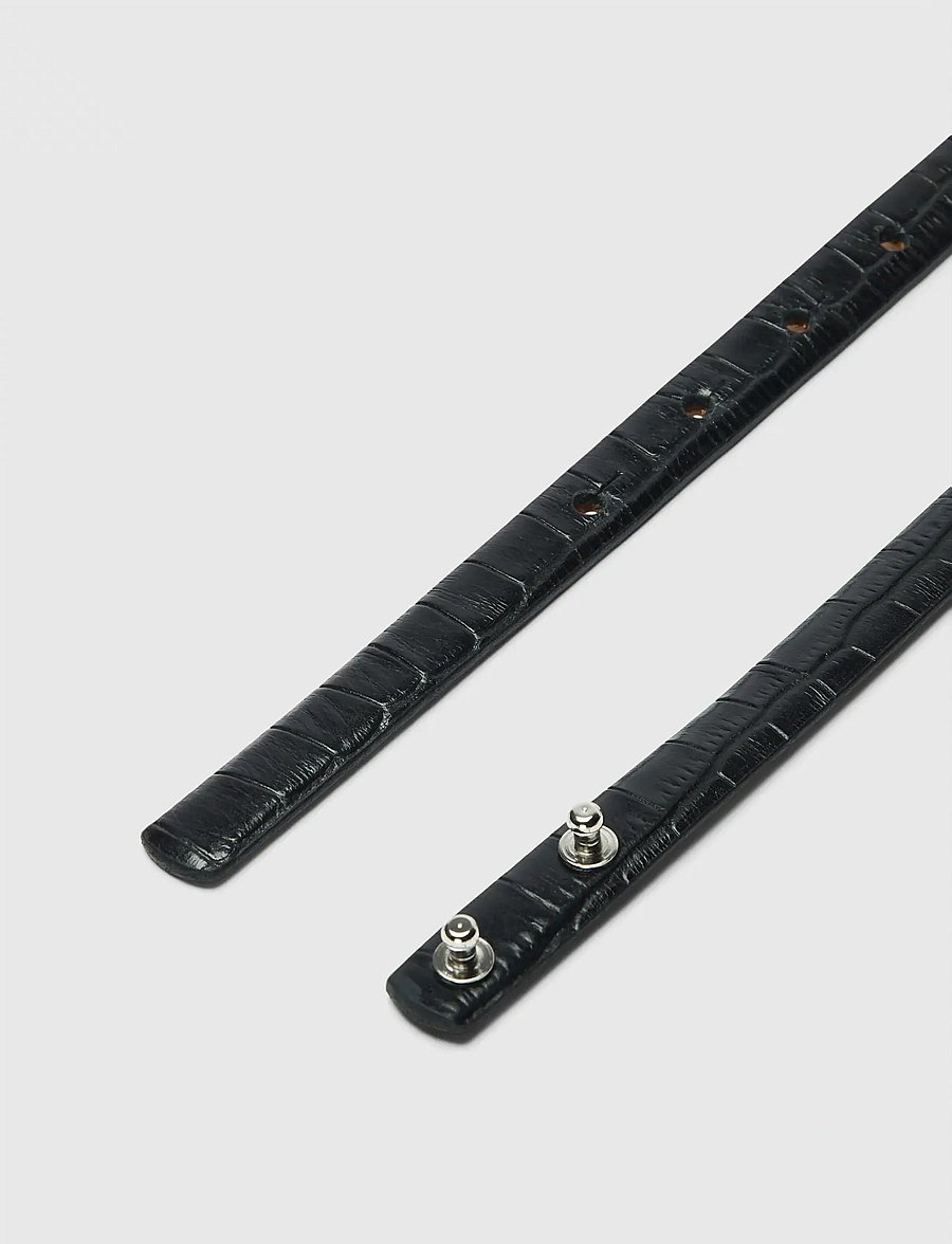 Selected - SLFBABETH SLIM LEATHER BELT - läderskärp - black - 3