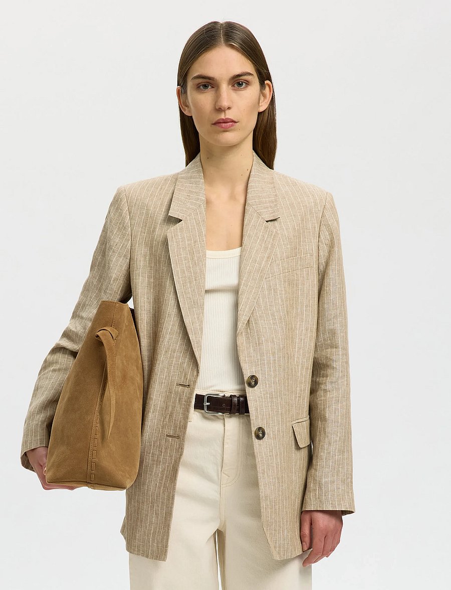 Selected - SLFSTELLA LARGE SUEDE BAG - tan - 0