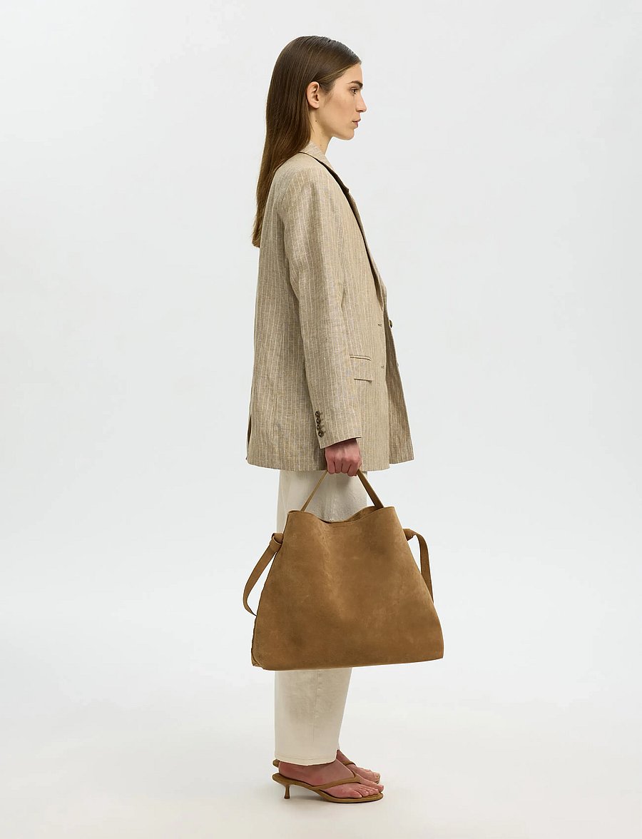 Selected - SLFSTELLA LARGE SUEDE BAG - tan - 3