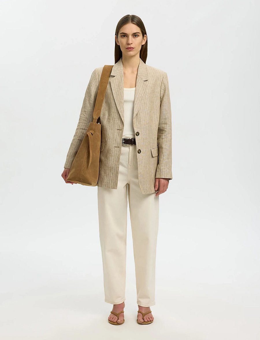 Selected - SLFSTELLA LARGE SUEDE BAG - tan - 4
