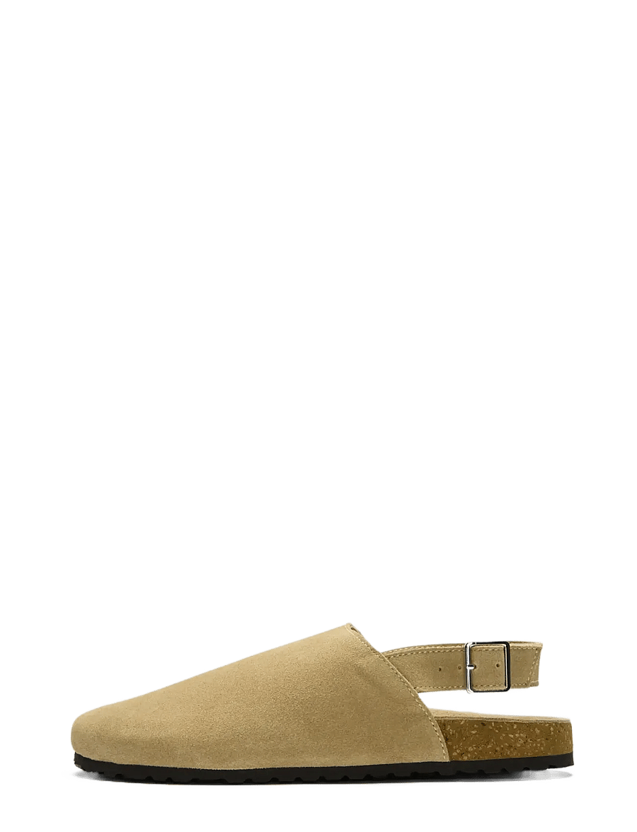 Selected - SLFBETSY SUEDE MULE - flache pantoletten - sand - 0