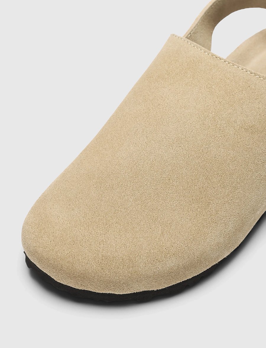 Selected - SLFBETSY SUEDE MULE - flache pantoletten - sand - 3