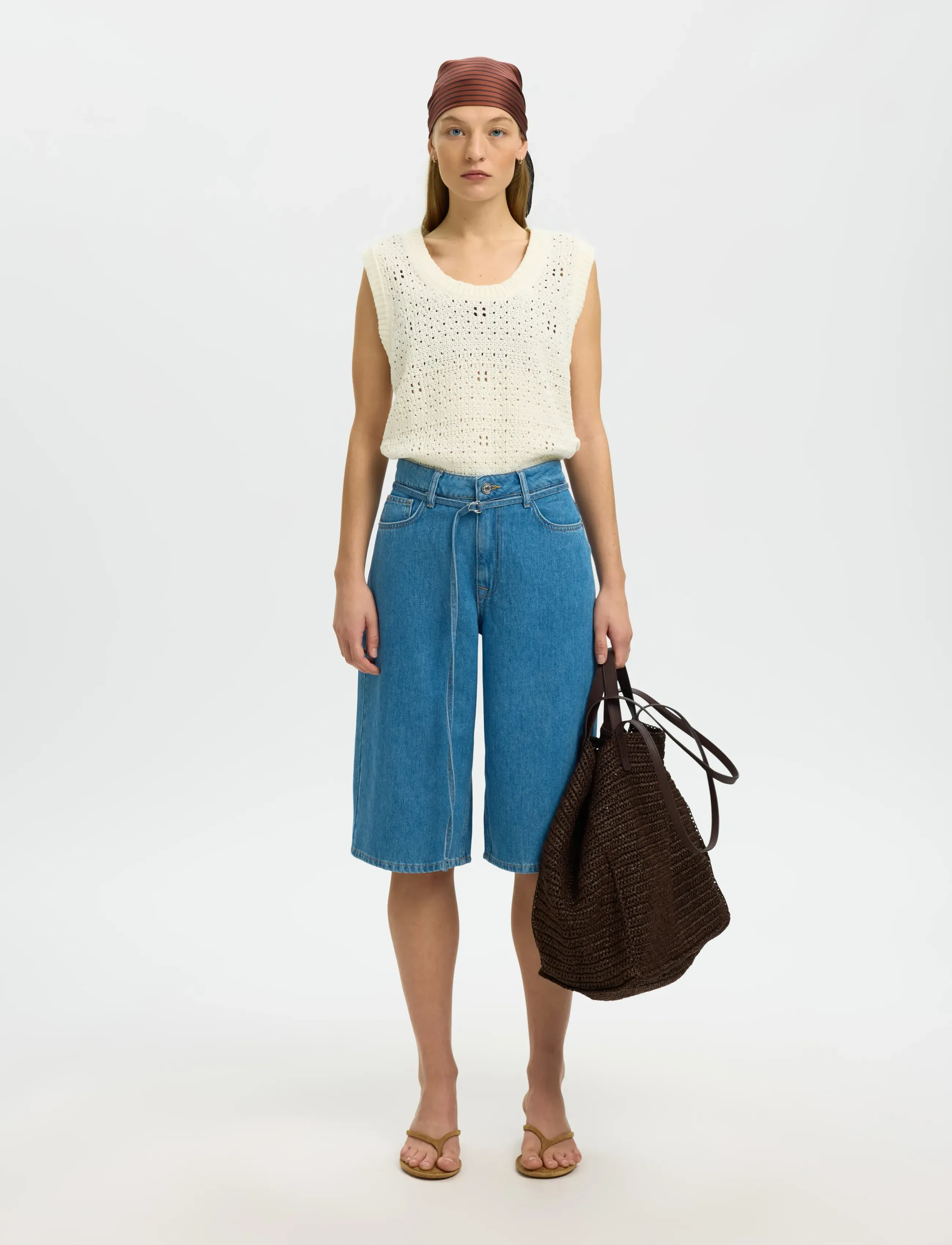 Selected - SLFKARLA SL KNIT U-NECK TOP - vestes tricot - egret - 3