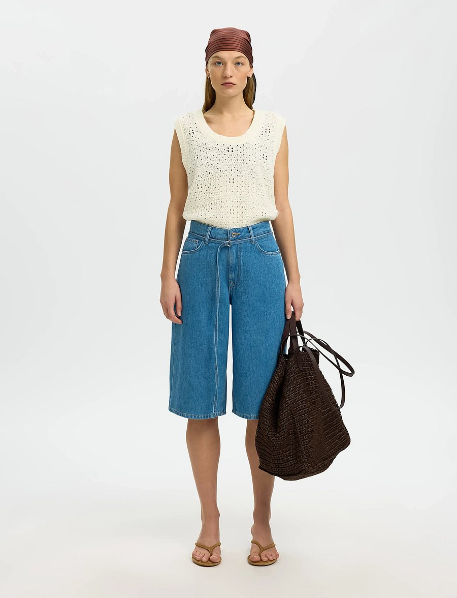 Selected - SLFKARLA SL KNIT U-NECK TOP - vestes tricot - egret - 3