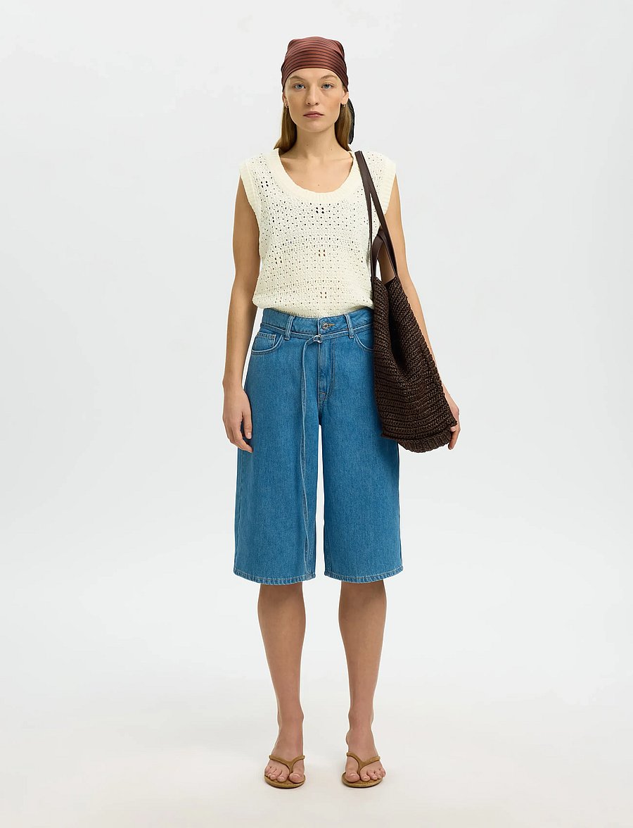 Selected - SLFKARLA SL KNIT U-NECK TOP - vestes tricot - egret - 4