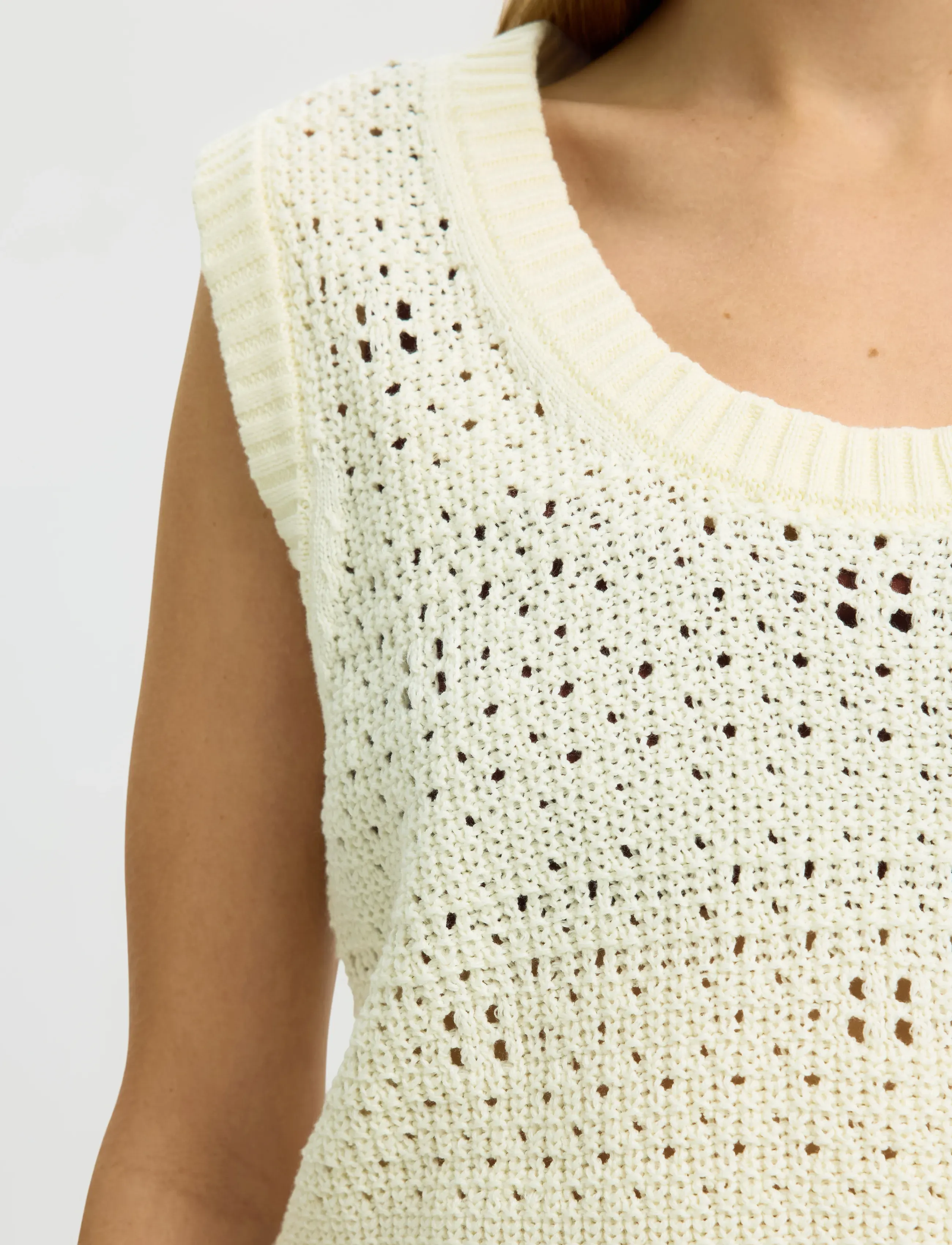 Selected - SLFKARLA SL KNIT U-NECK TOP - vestes tricot - egret - 5