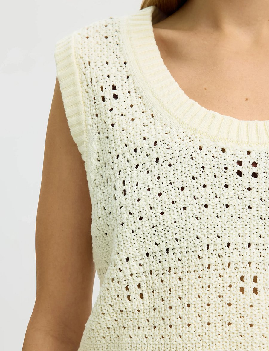 Selected - SLFKARLA SL KNIT U-NECK TOP - vestes tricot - egret - 5