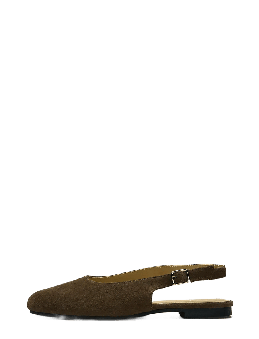 Selected - SLFCHARLOTTE SUEDE BALLERINA - chocolate chip - 0