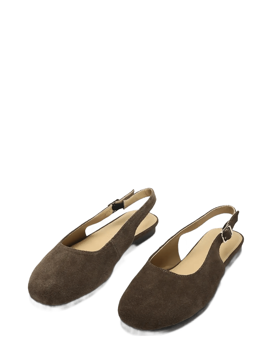 Selected - SLFCHARLOTTE SUEDE BALLERINA - chocolate chip - 1