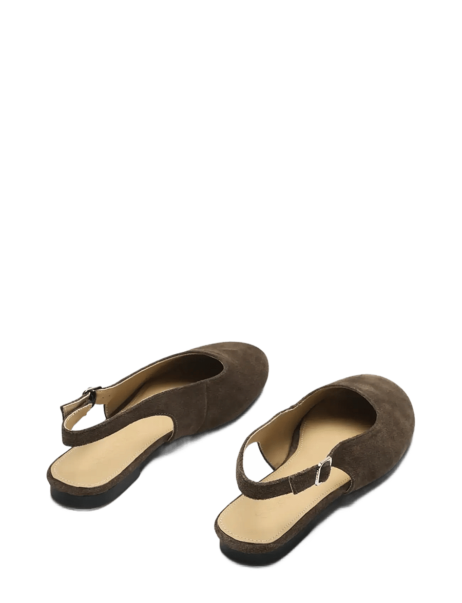 Selected - SLFCHARLOTTE SUEDE BALLERINA - chocolate chip - 2