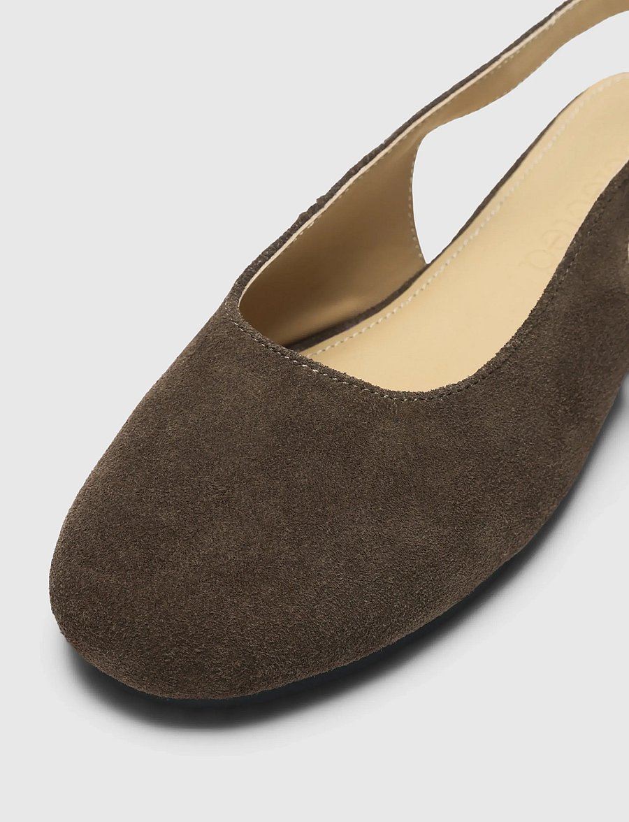 Selected - SLFCHARLOTTE SUEDE BALLERINA - chocolate chip - 3