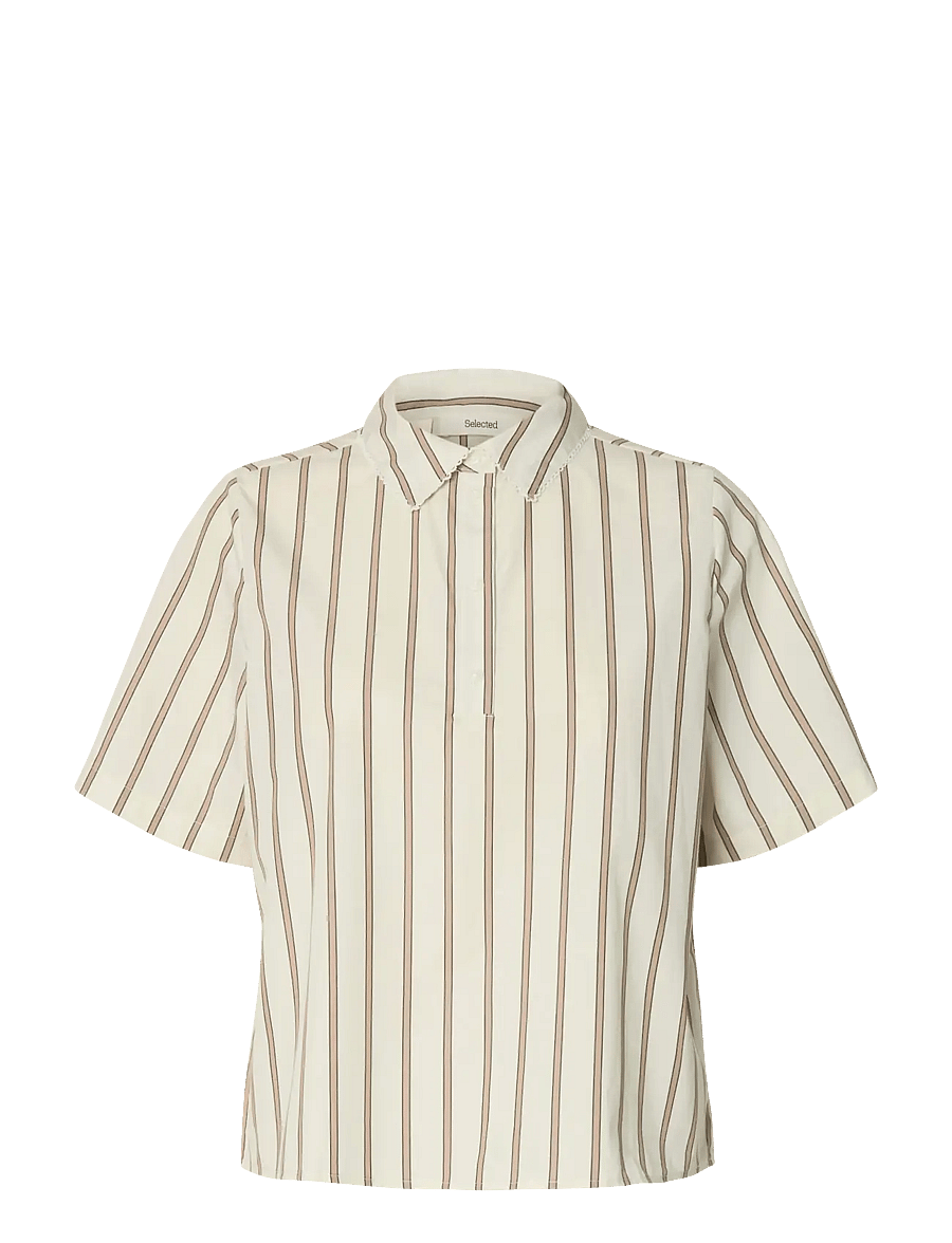 Selected - SLFGINA RELAXED SS CROCHET EDGE POLO B - pikéer - etherea - 0