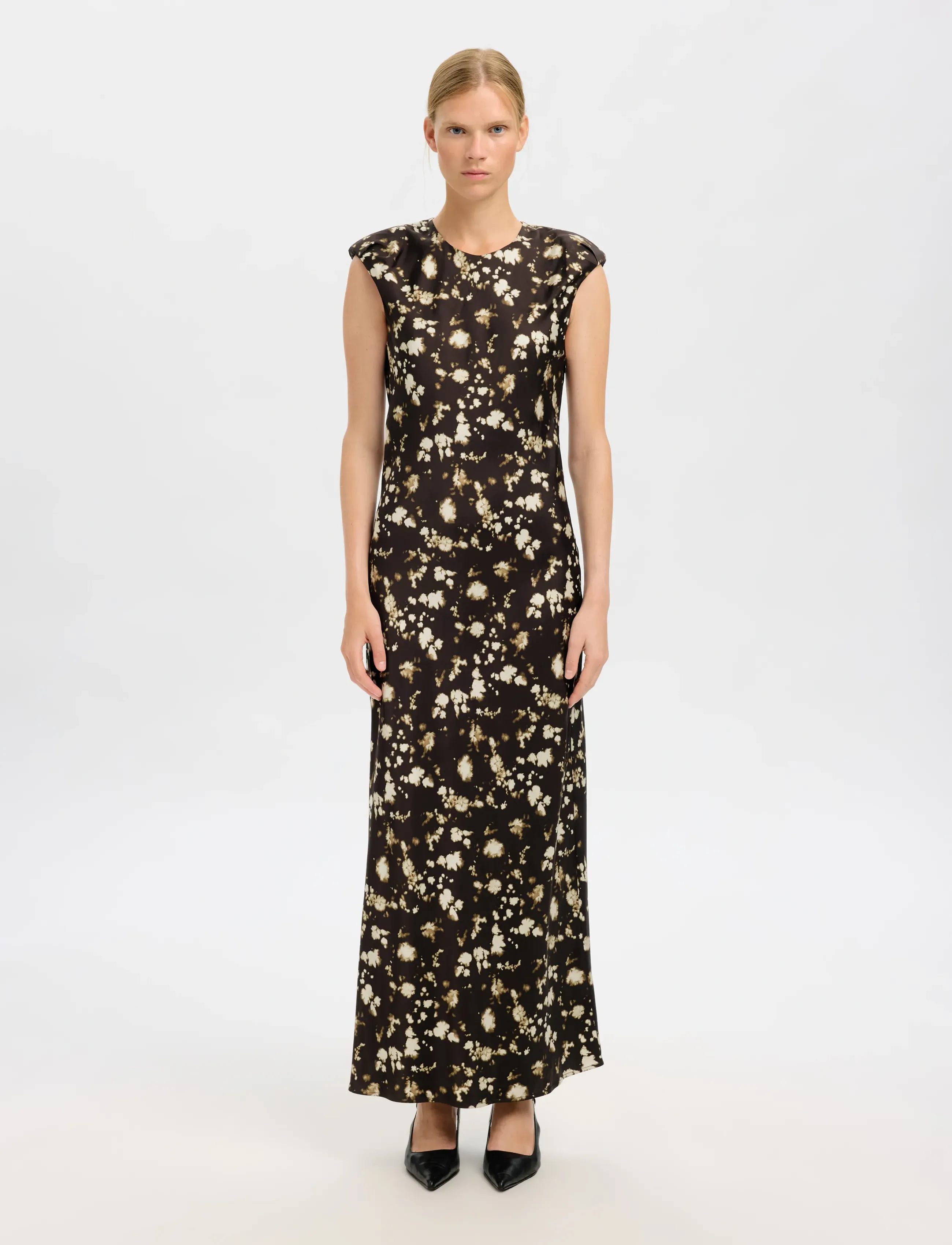 Selected SLFARONIA REGULAR SL ANKLE DRESS EX - Sommarklänningar - DEMITASSE / brown