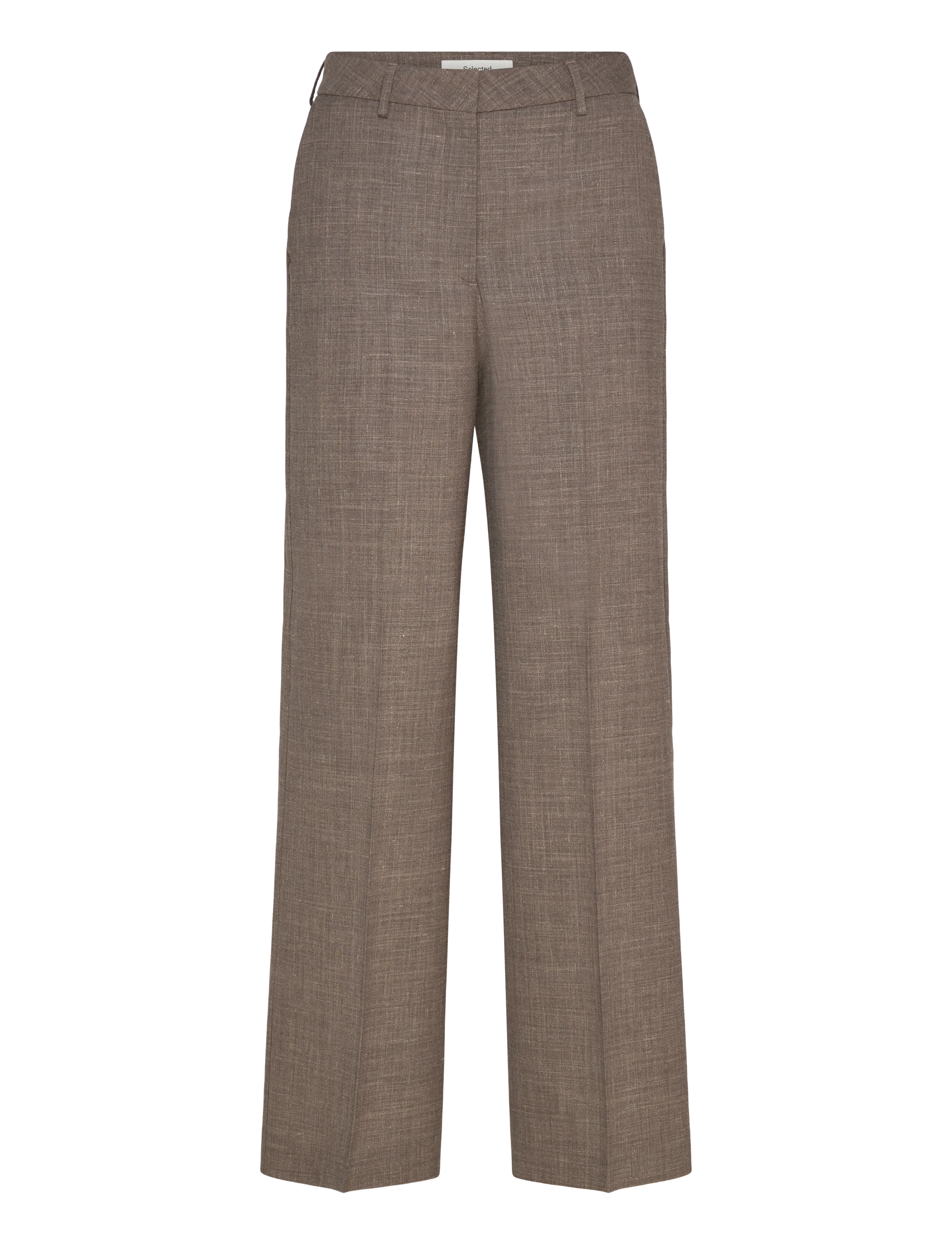 Selected SLFRAE-ELIANA SUN HW WIDE PANT - Habitbukser - DARK SAND MELANGE / brown