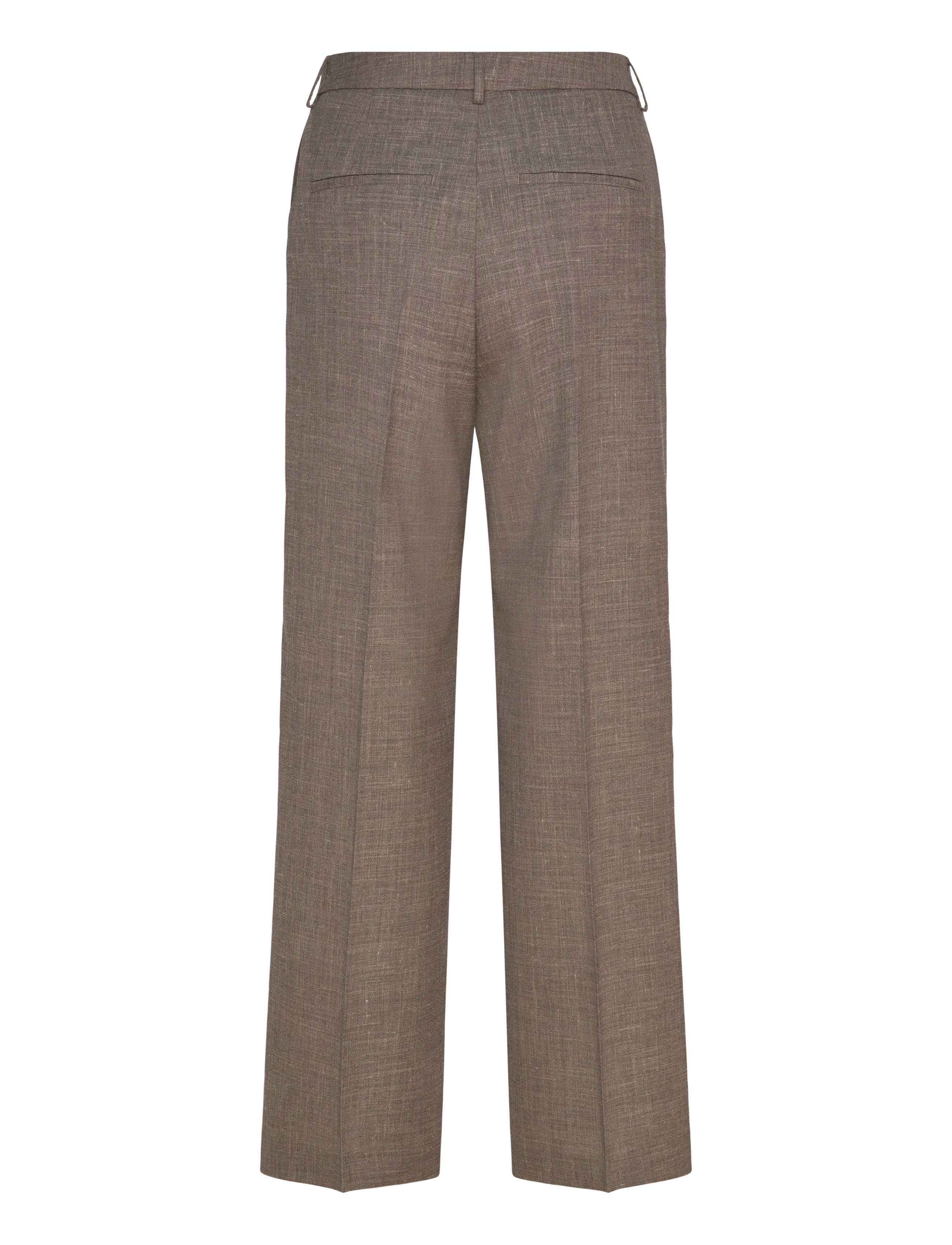 Selected - SLFRAE-ELIANA SUN HW WIDE PANT - pantalons habillés - dark sand melange - 2