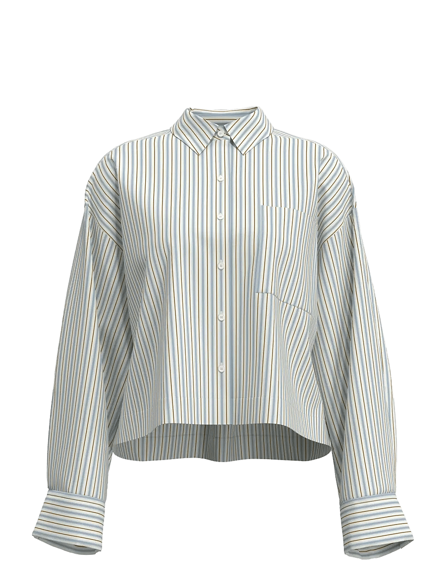 Selected - SLFDAN-ASTHA LS CROPPED SHIRT EX - long-sleeved shirts - snow white - 0