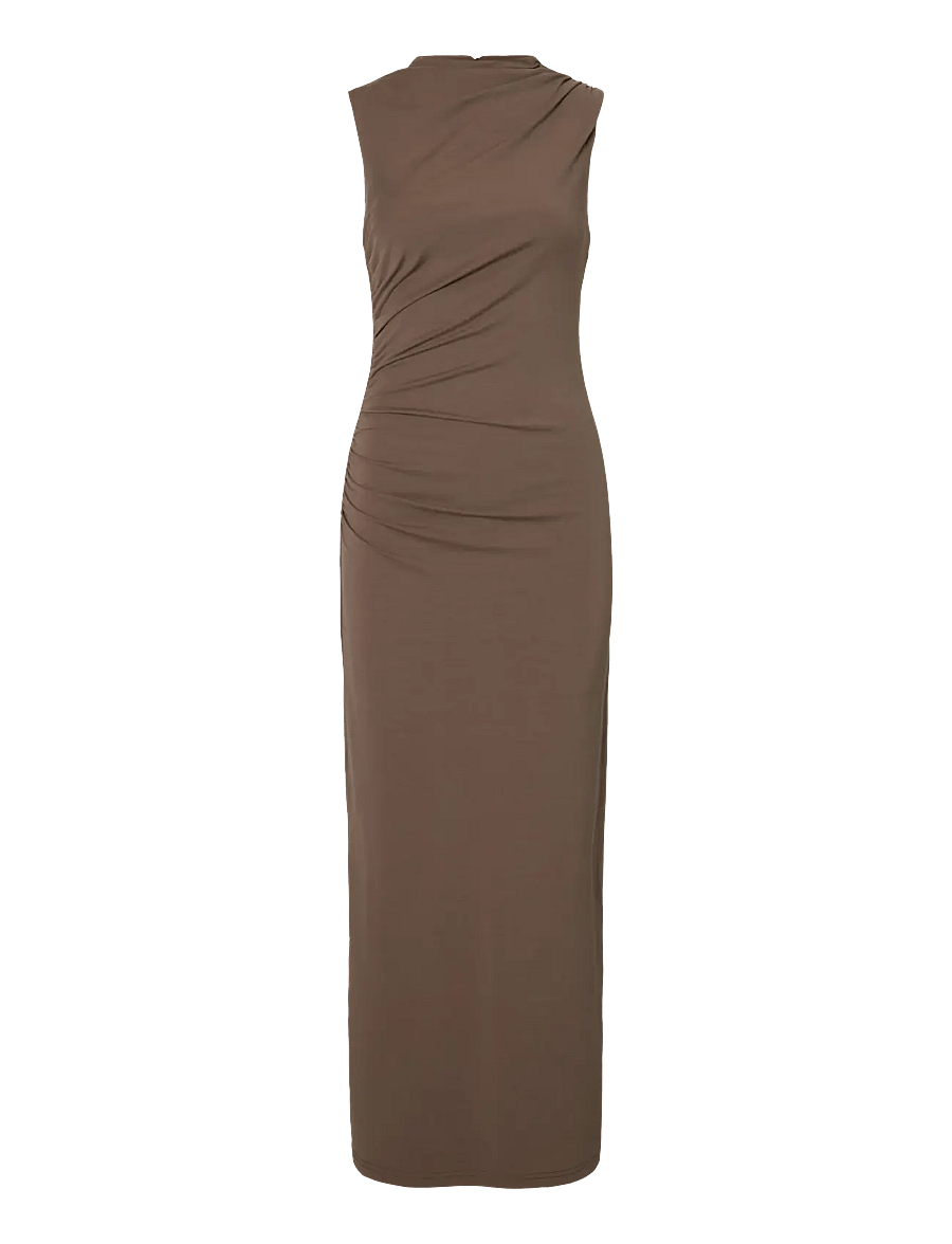 Selected - SLFMOA SL ANKLE DRESS EX - abendkleider - chocolate chip - 1