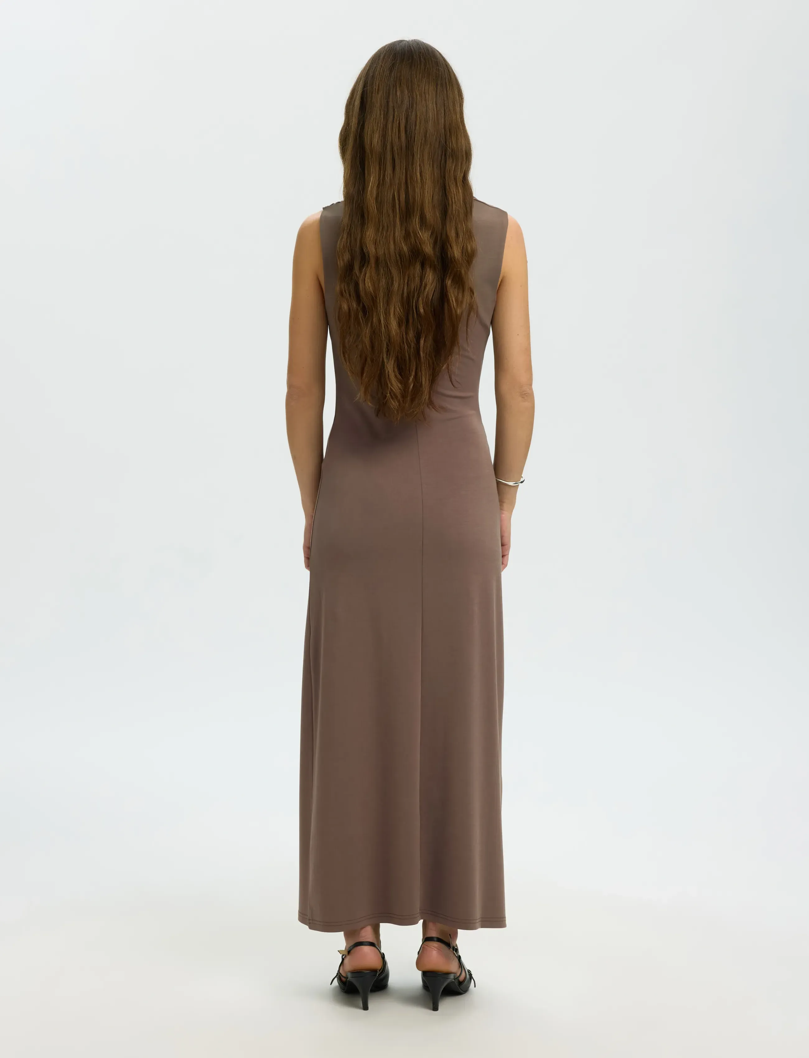 Selected - SLFMOA SL ANKLE DRESS EX - robes de soirée - chocolate chip - 2