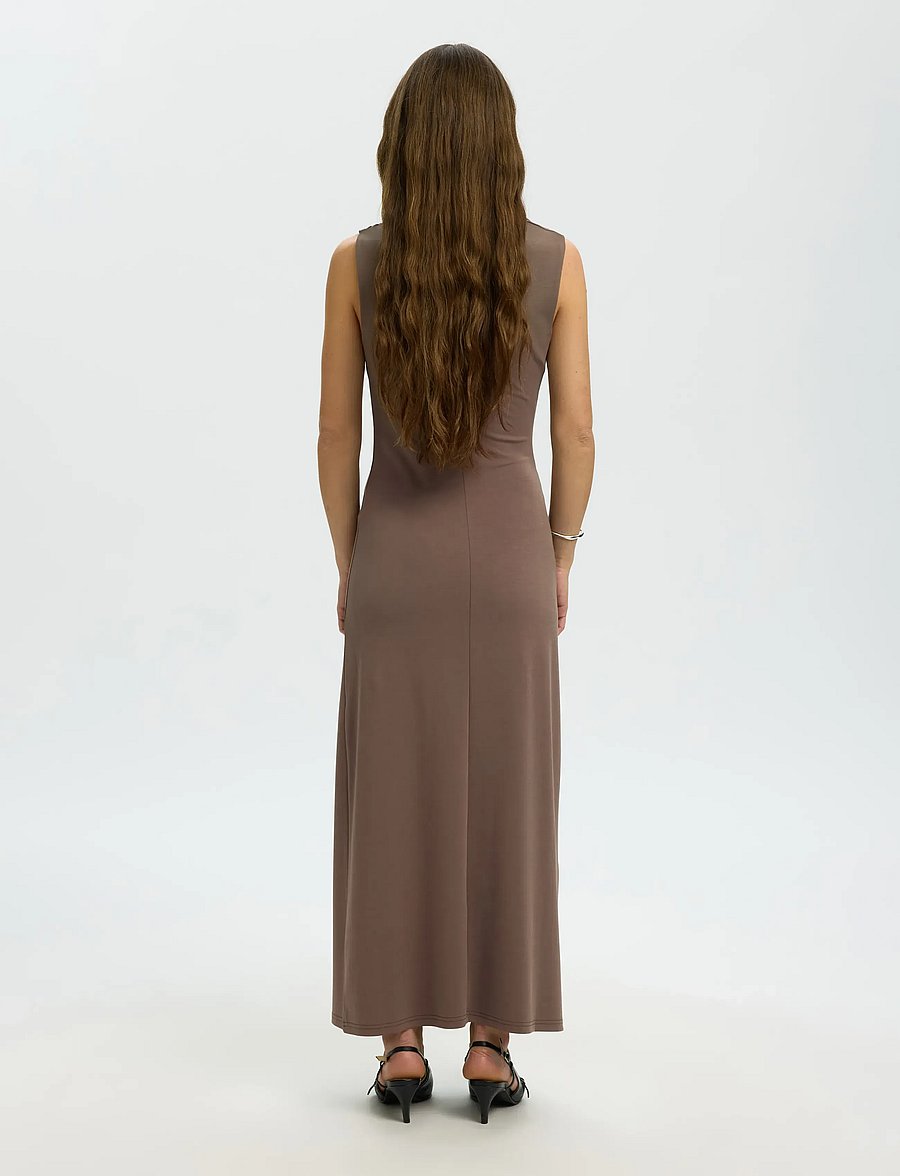Selected - SLFMOA SL ANKLE DRESS EX - abendkleider - chocolate chip - 2