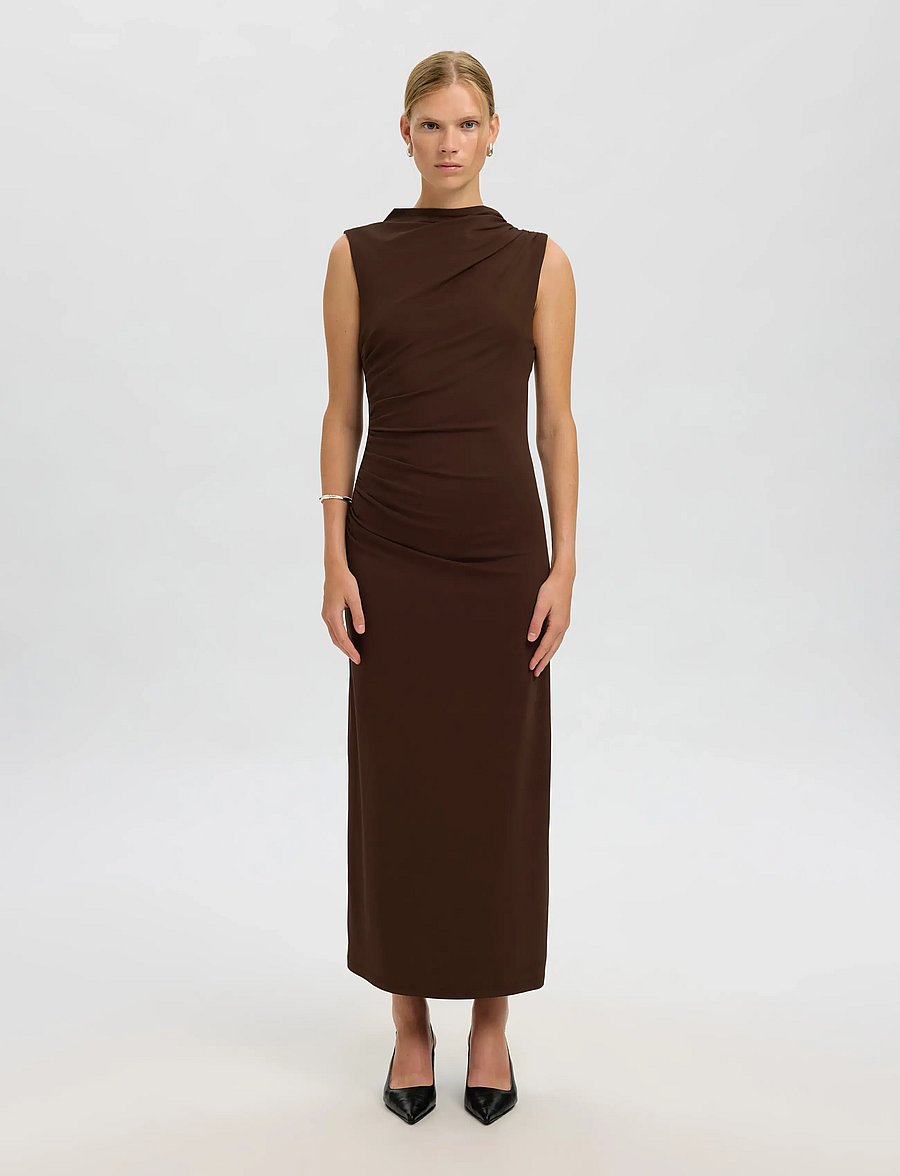 Selected - SLFMOA SL ANKLE DRESS EX - abendkleider - demitasse - 0