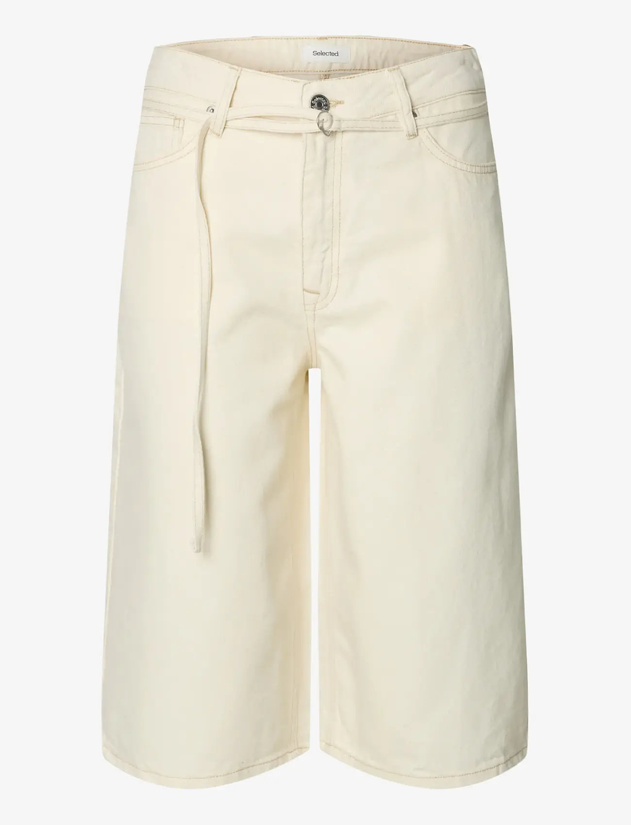 Selected - SLFTENNA MW BERMUDA DENIM SHORTS - jorts - egret - 1