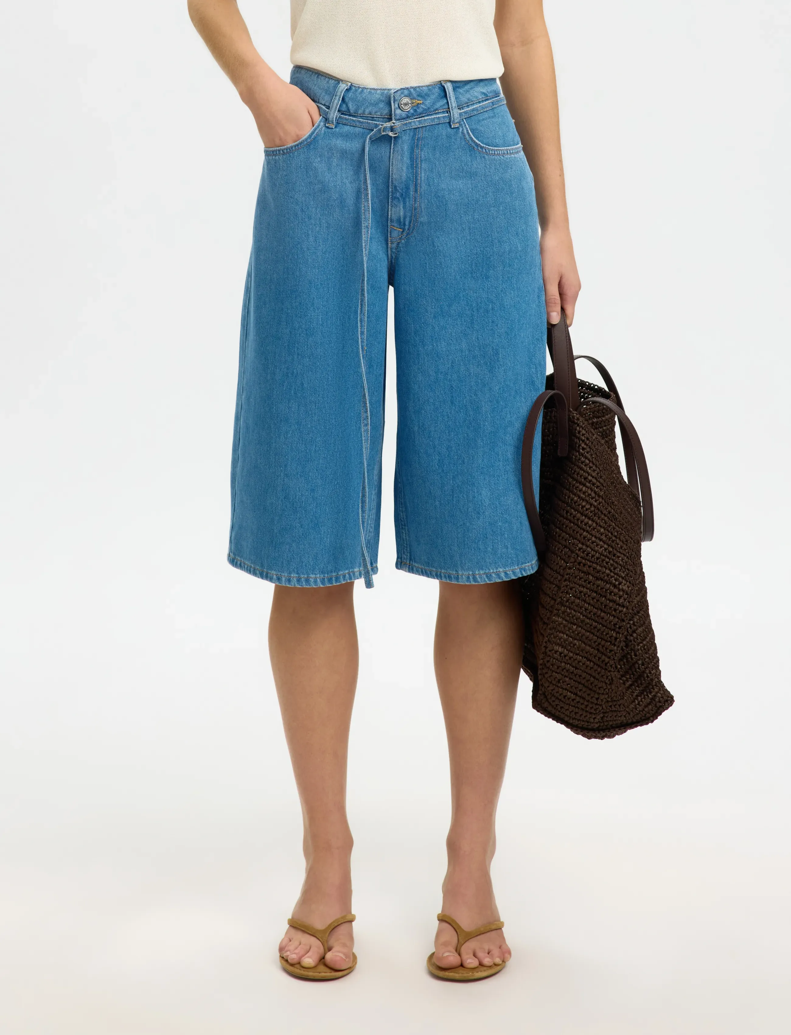 Slftenna Mw Bermuda Denim Shorts