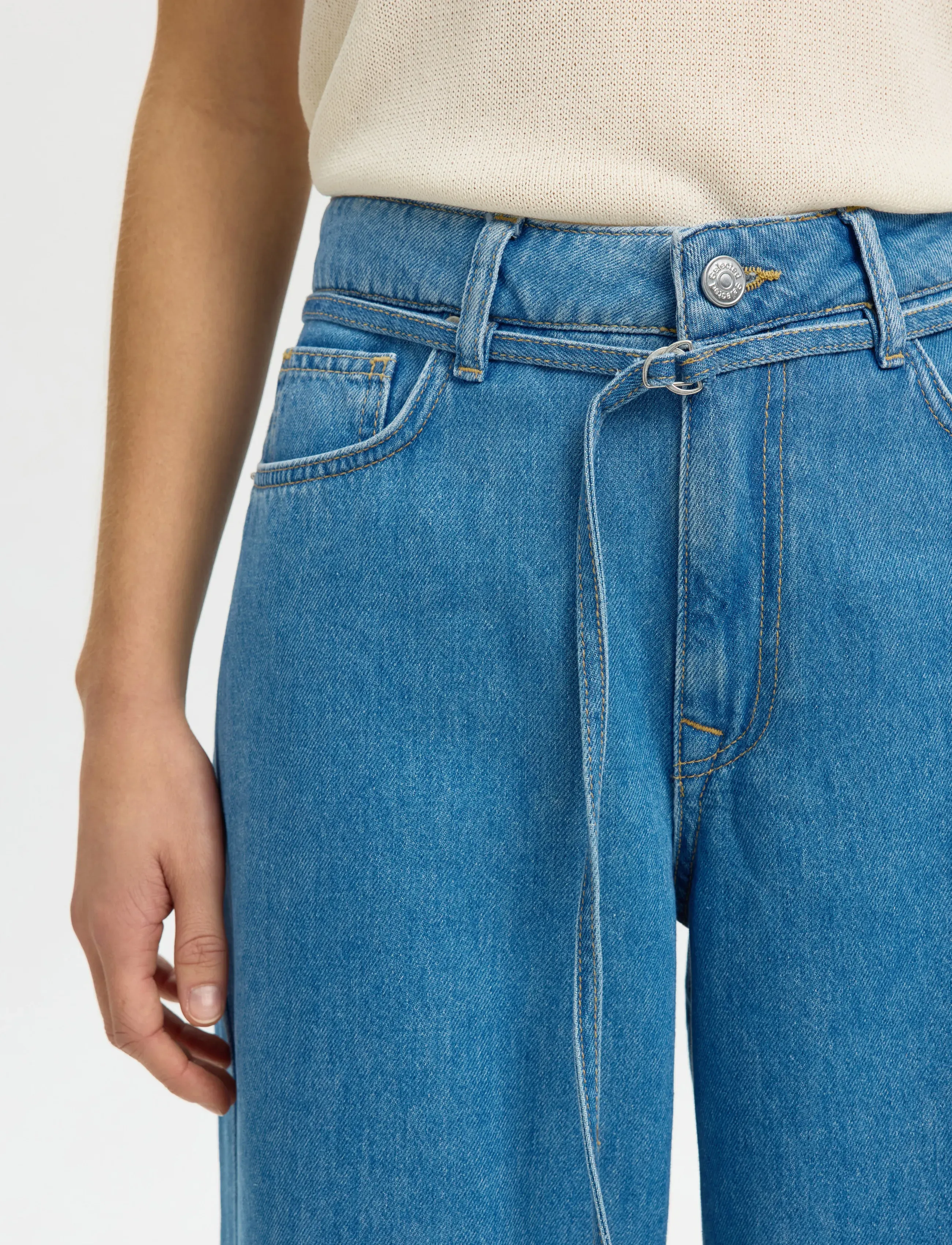 Selected - SLFTENNA MW BERMUDA DENIM SHORTS - gallastuttbuxur - medium blue denim - 5