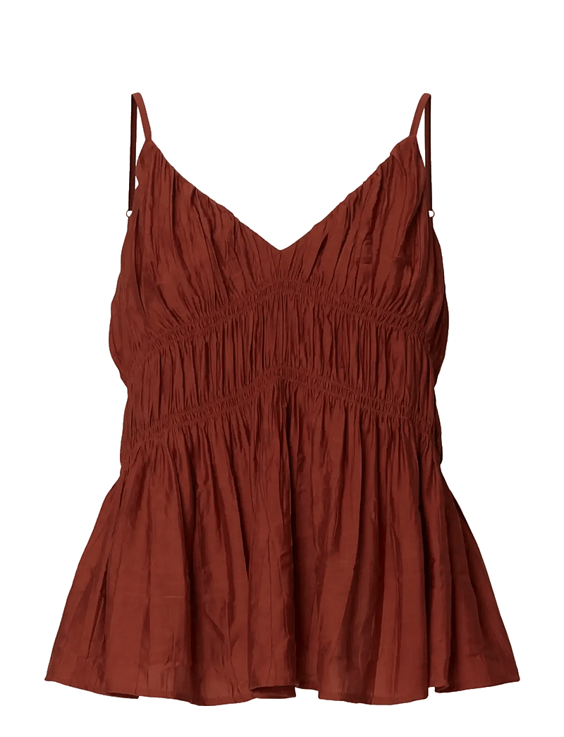 Selected - SLFJACKIE STRAP TOP B - Ærmeløse bluser - cherry mahogany - 1