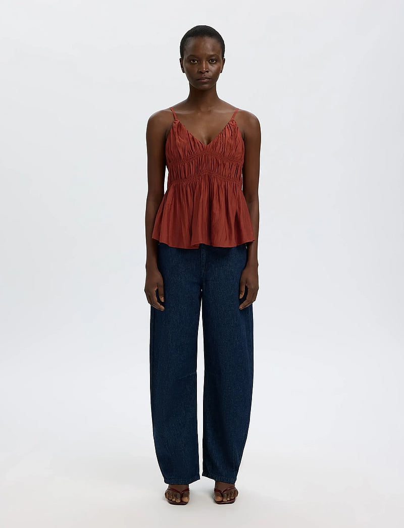 Selected - SLFJACKIE STRAP TOP B - Ærmeløse bluser - cherry mahogany - 3