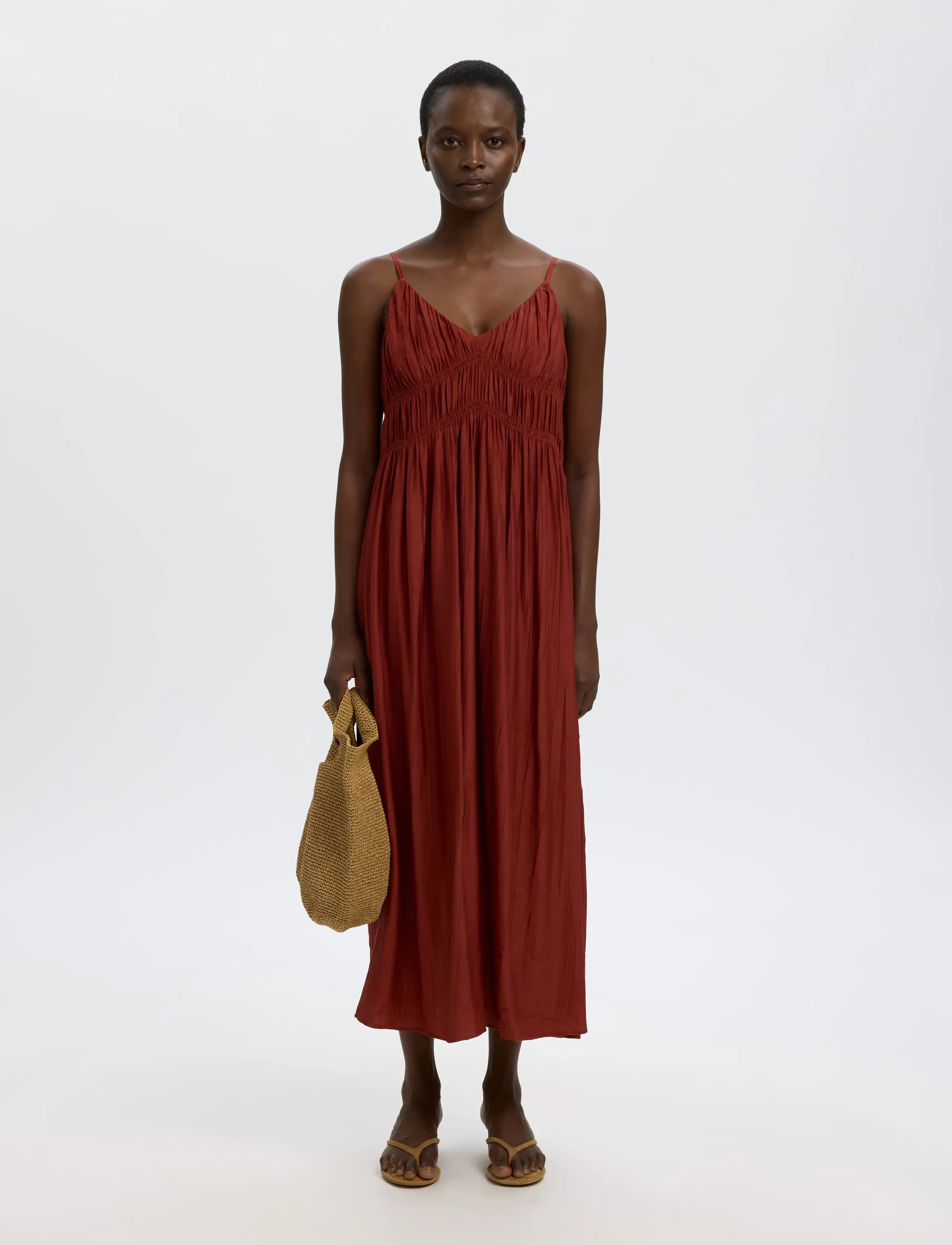 Selected - SLFJACKIE REGULAR STRAP ANKLE DRESS B - sommerkleider - cherry mahogany - 3